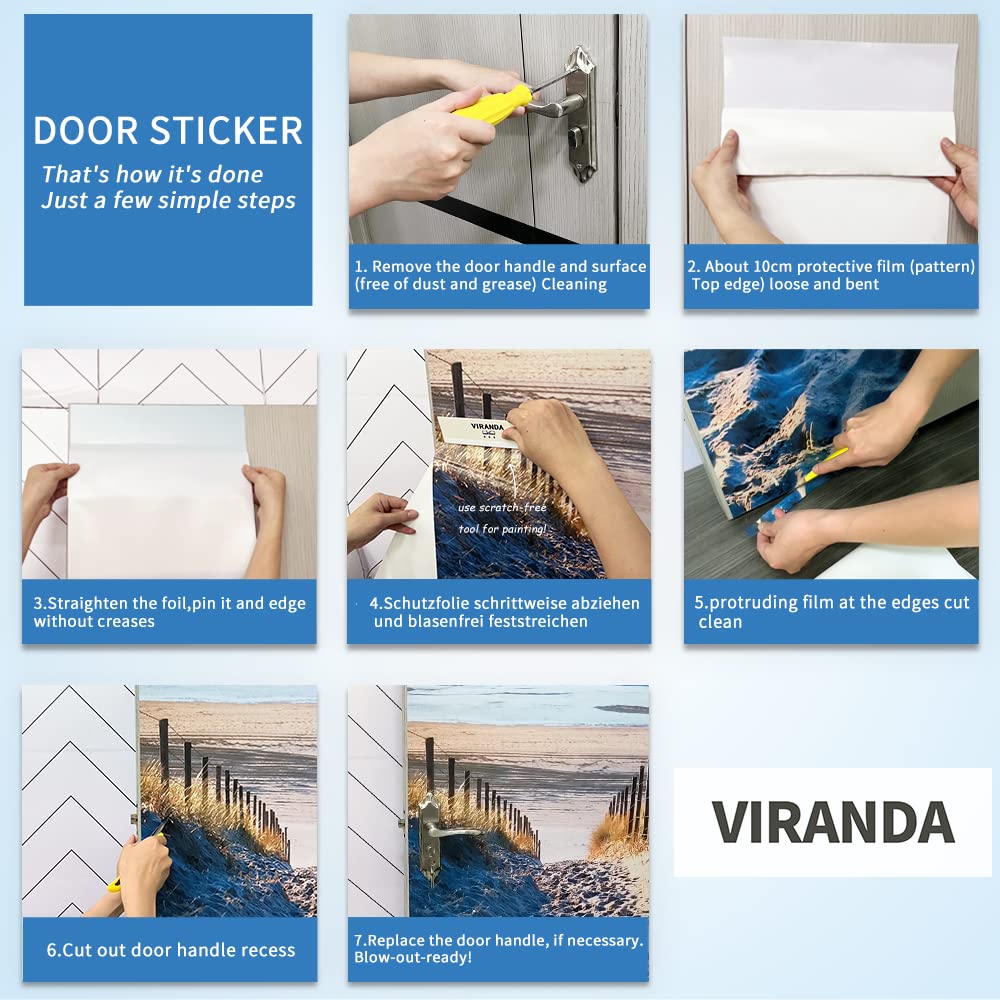 3D Door Stickers Murals Peel And Stick - Toskana Corridor - Door Wallpaper Self-Adhesive Door Decals Removable Pvc Waterproof Do