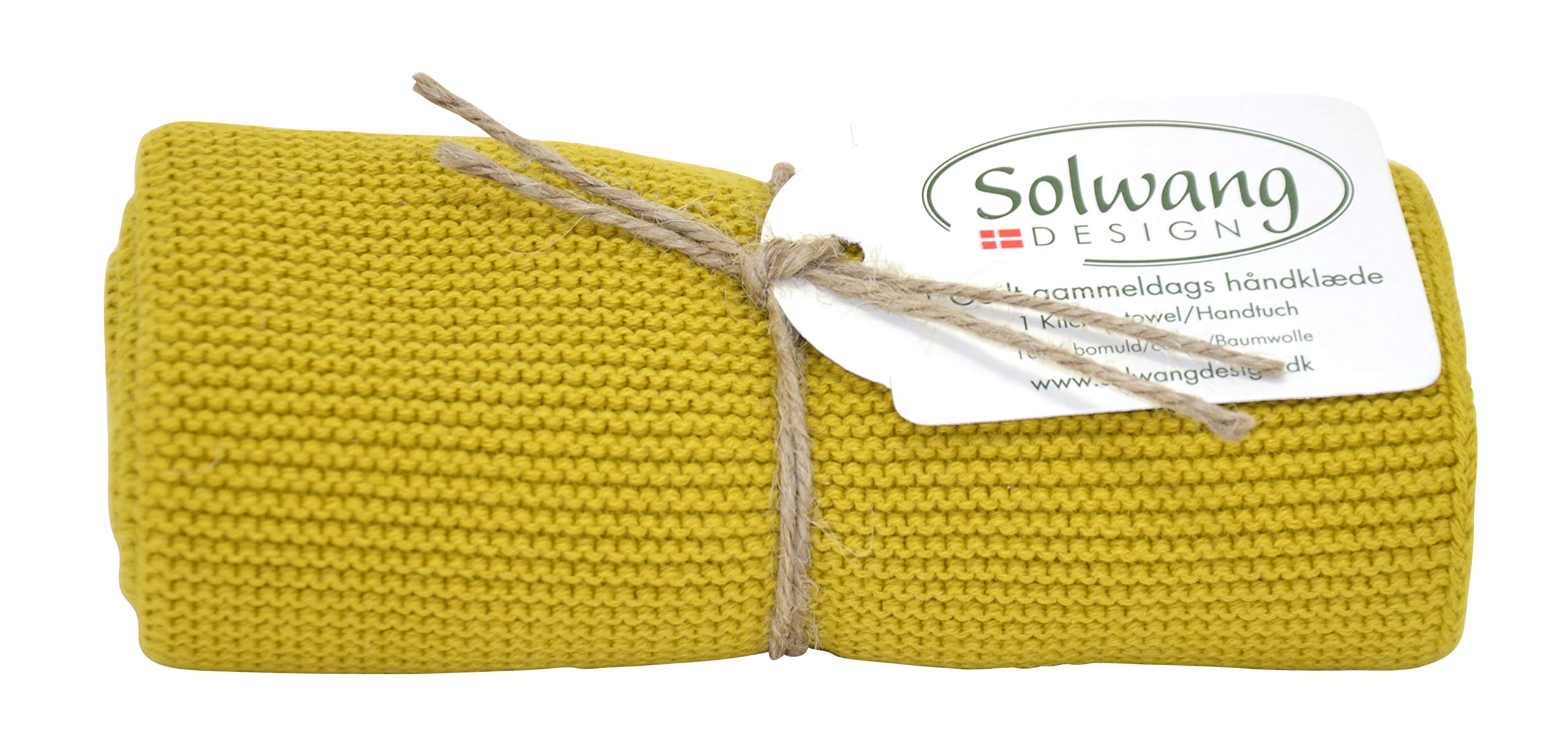 Solwang 100% Certified Organic Cotton Made In India | Danish Design Kitchen/Hand Towel (Organic Saffron)