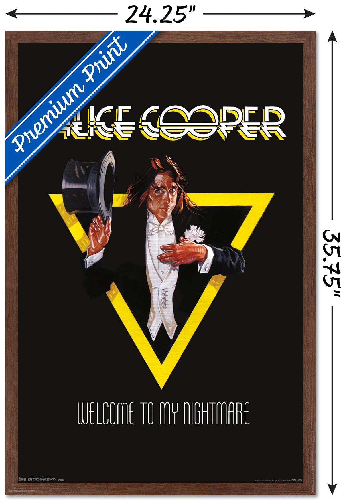 Trends International Alice Cooper - Welcome Wall Poster, 22.375'' X 34'', Mahogany Framed Version