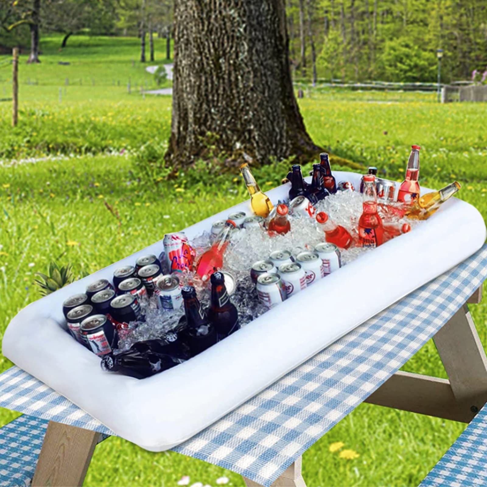Aituosi Inflatable Ice Serving Buffet Bar With Drain Plug - Bbq Picnic Pool Party Supplies Buffet Salad Food & Drinks Tray For P