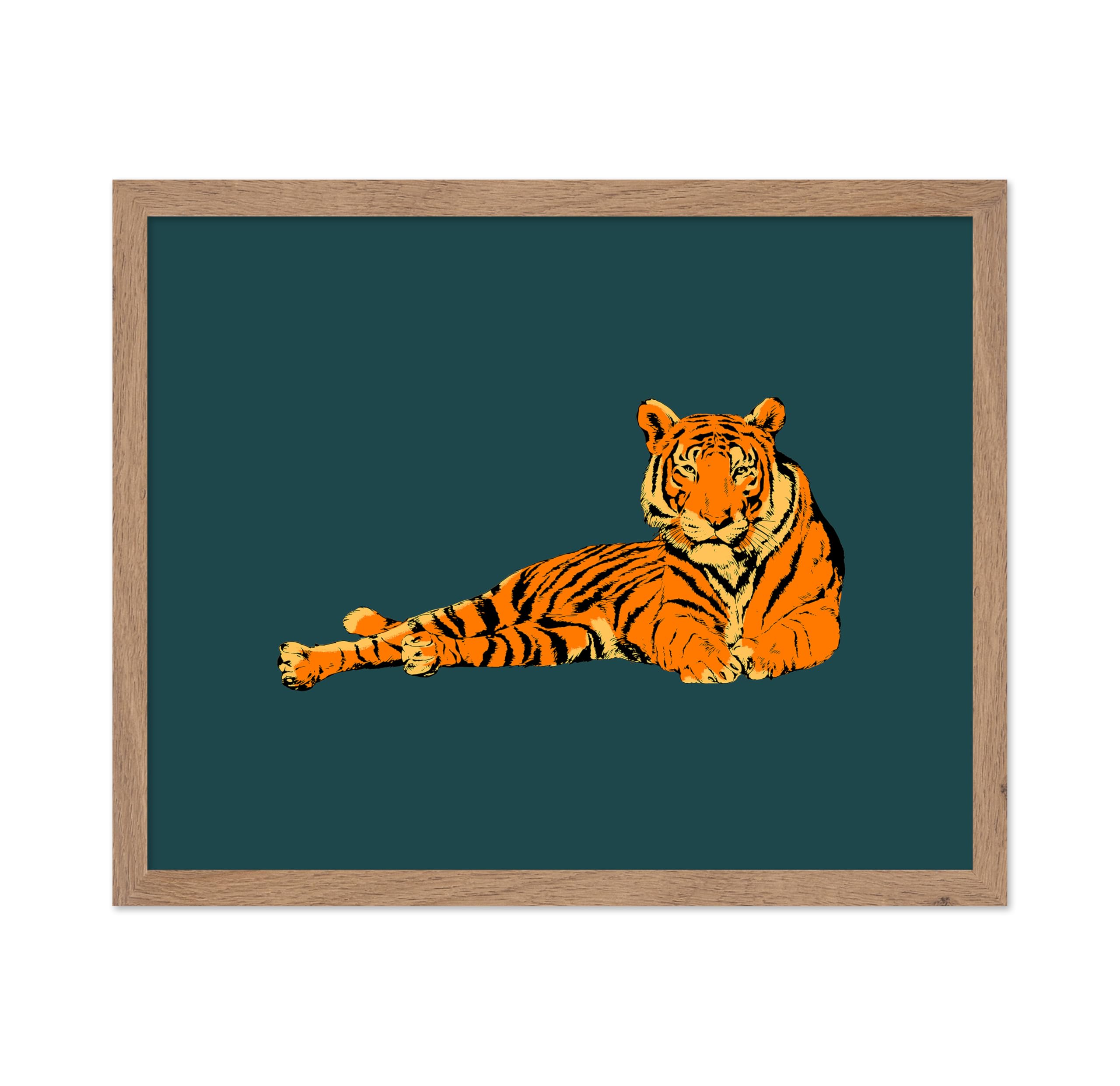 Poster Master Lying Tiger Poster - Retro Tiger Portrait Print - Tiger Art - Groovy Art - Funky Art - Jungle Art - Modern Art - M