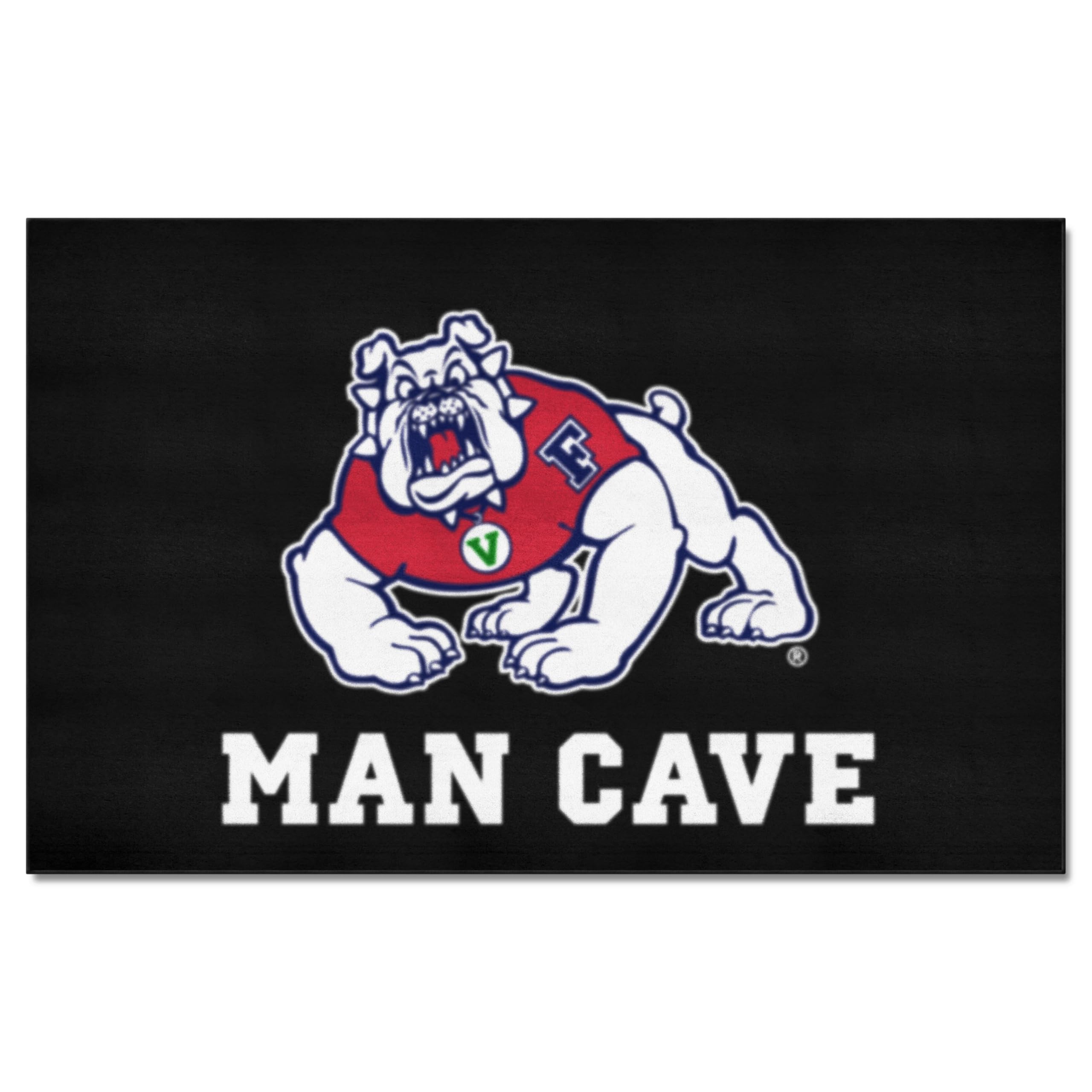 FANMATS 19287 Fresno State Man Cave Tailgater Rug - Black, Team Color, 59.5x71