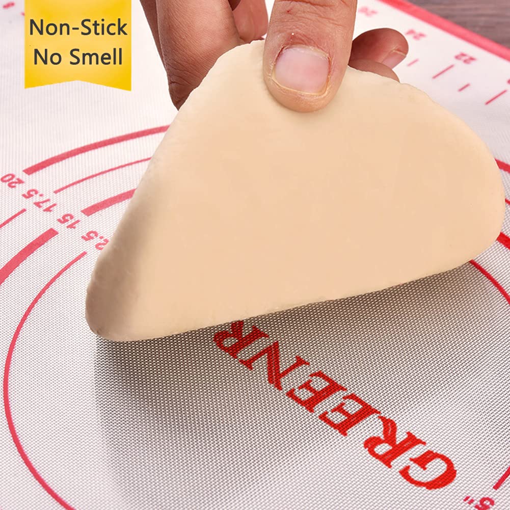 Silicone Pastry Mat Non Stick Extra Thick Baking Mat With Measurement Fondant Mat, Counter Mat, Dough Rolling Mat, Oven Liner, P
