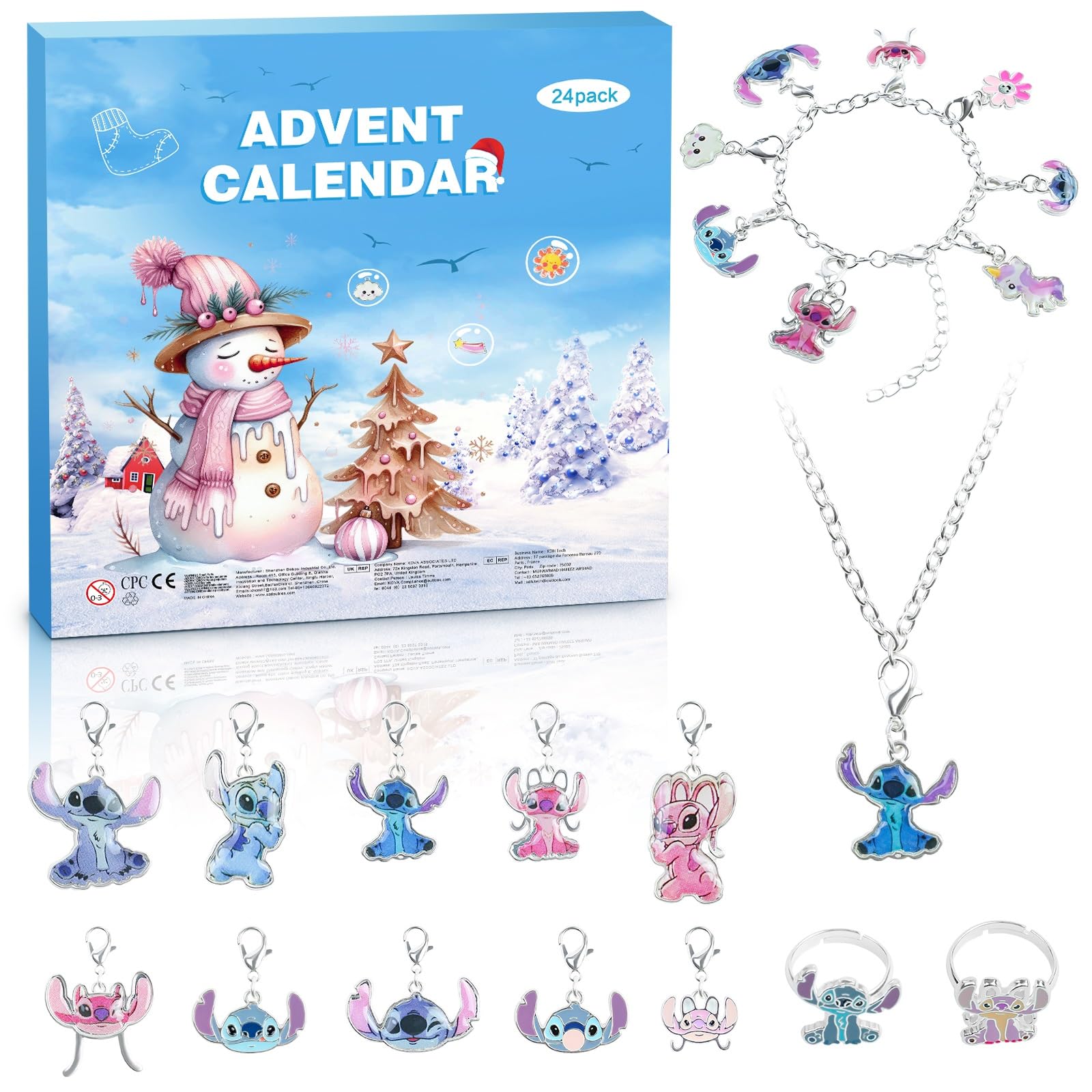 Advent Calendar 2025, Girls Boys 24 Days Christmas Charm Bracelet Countdown Calendar with DIY Fashion Jewelry Making Kit Gift fo