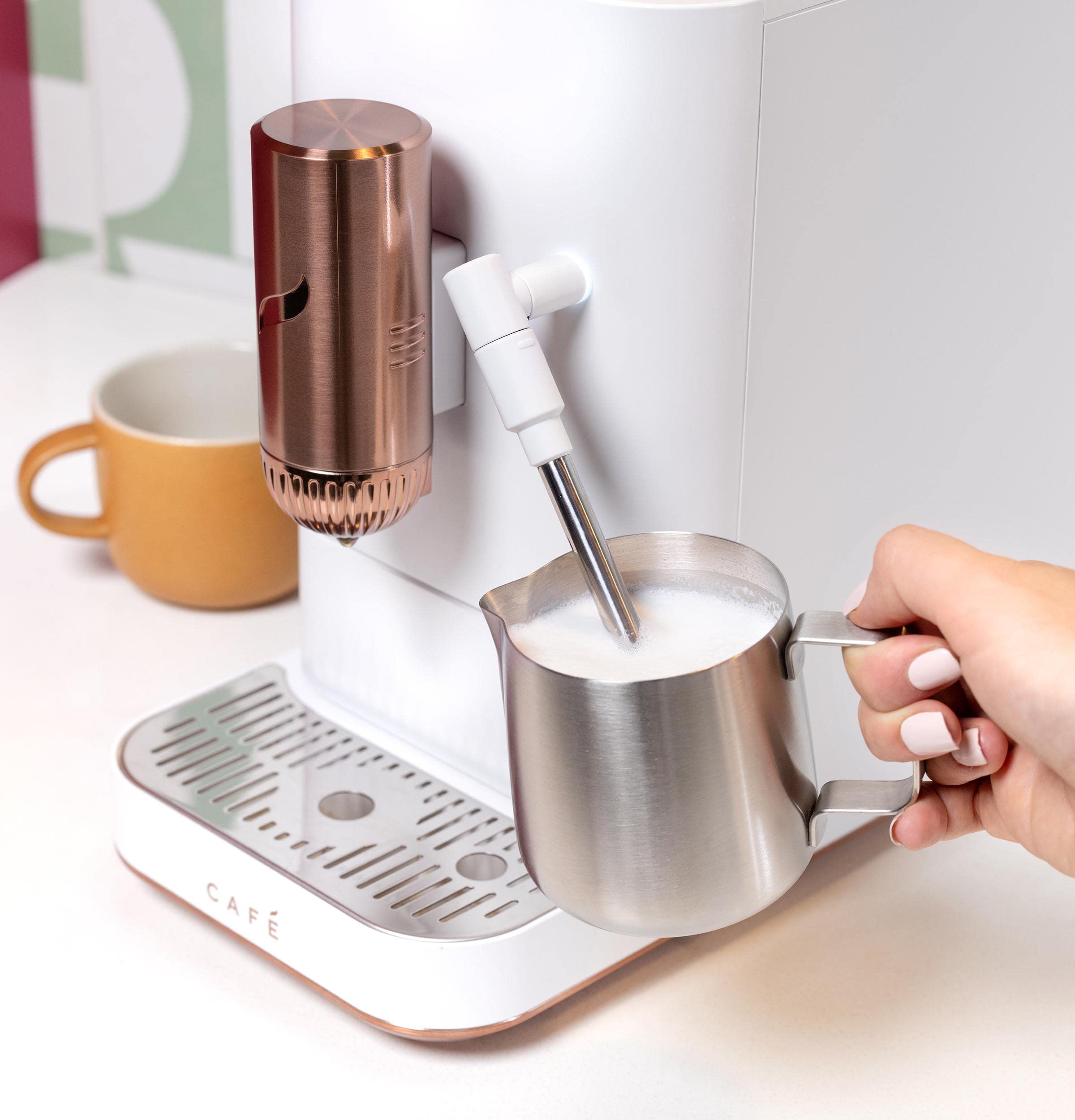 Caf   Affetto Automatic Espresso Machine + Milk Frother | Built-In & Adjustable Espresso Bean Grinder | One-Touch Brew In 90 Sec