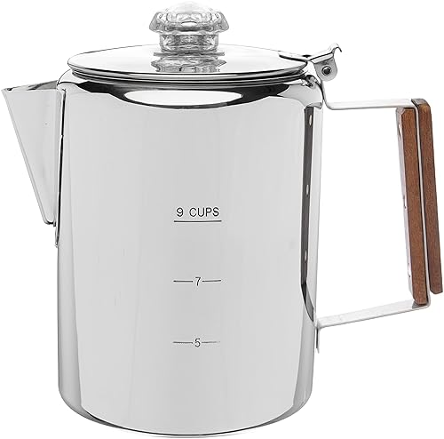 COLETTI Bozeman Camping Coffee Pot - Coffee Percolator - Percolator Coffee Pot for Campfire or Stove Top Coffee Making - 9 CUP