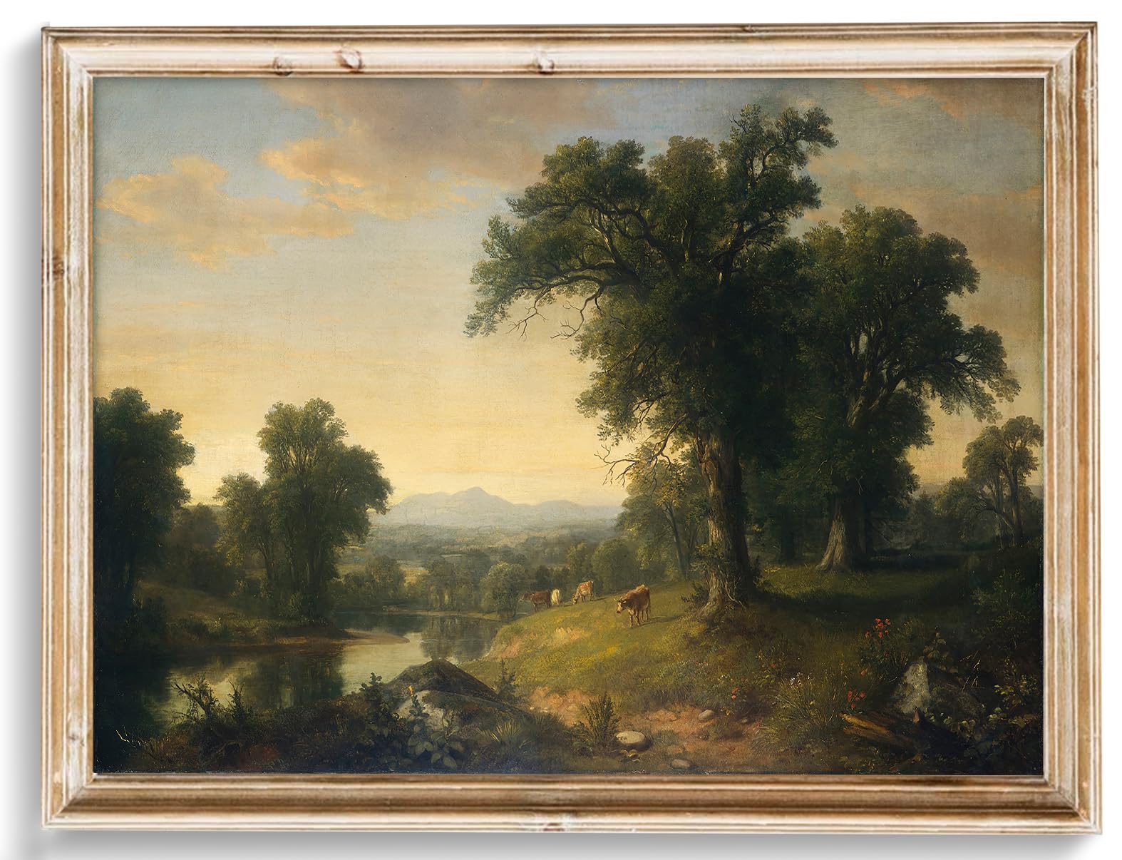 Vintage Wall Art Prints For Living Room, Farmhouse Landscape Wall Decor, Rustic Summer Country Canvas Prints Vintage Oil Paintin