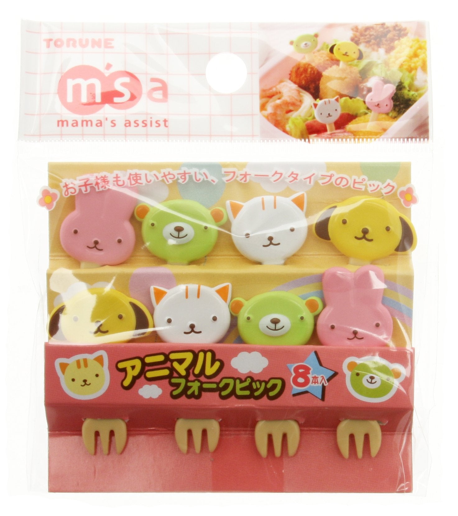 Kotobuki Food Picks For Bento Boxes, Animal Faces