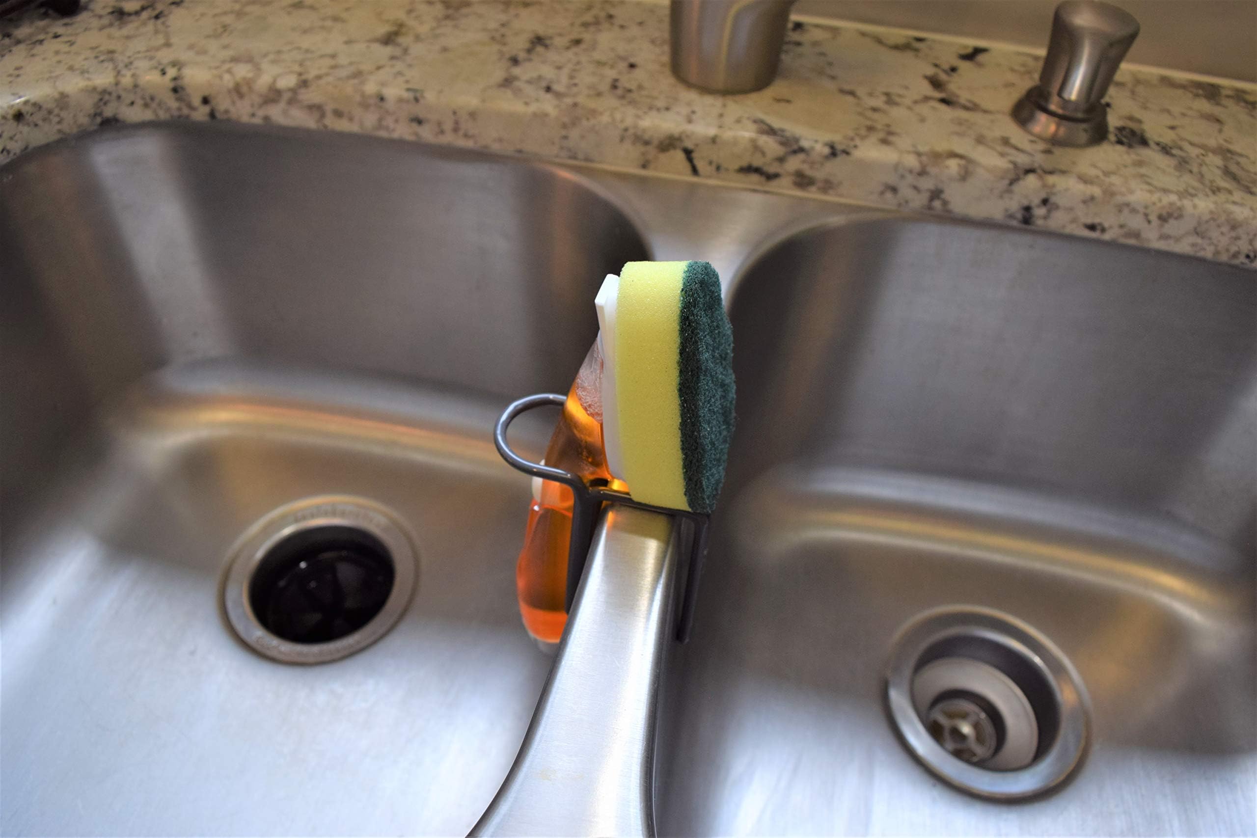 Tidysink Dish Wand Holder Adjustable Kitchen Dishwand Sink Caddy (Black Or Grey)
