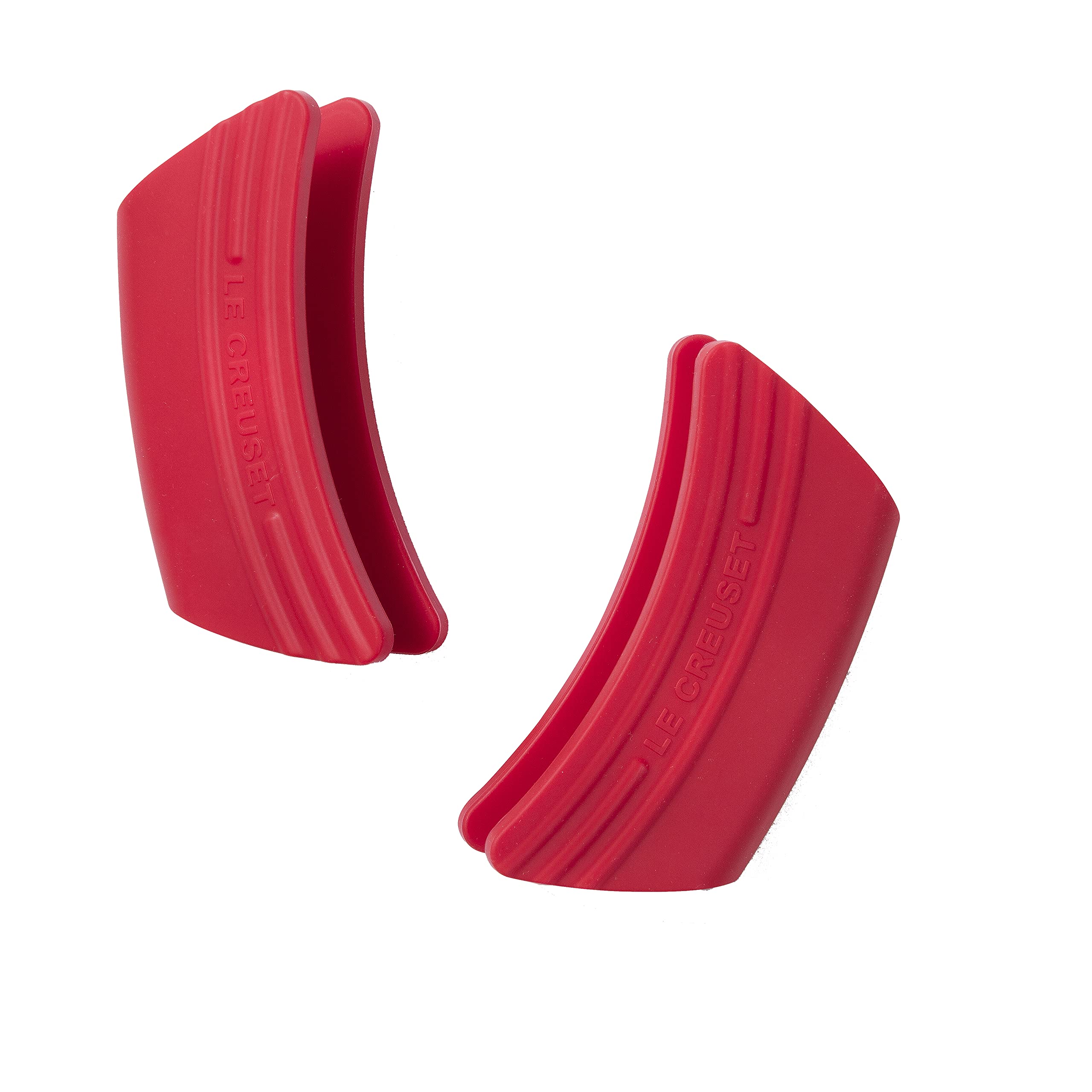 Le Creuset Silicone Set Of 2 Handle Grips, 5'' X 2 1/2'' Each, Cerise