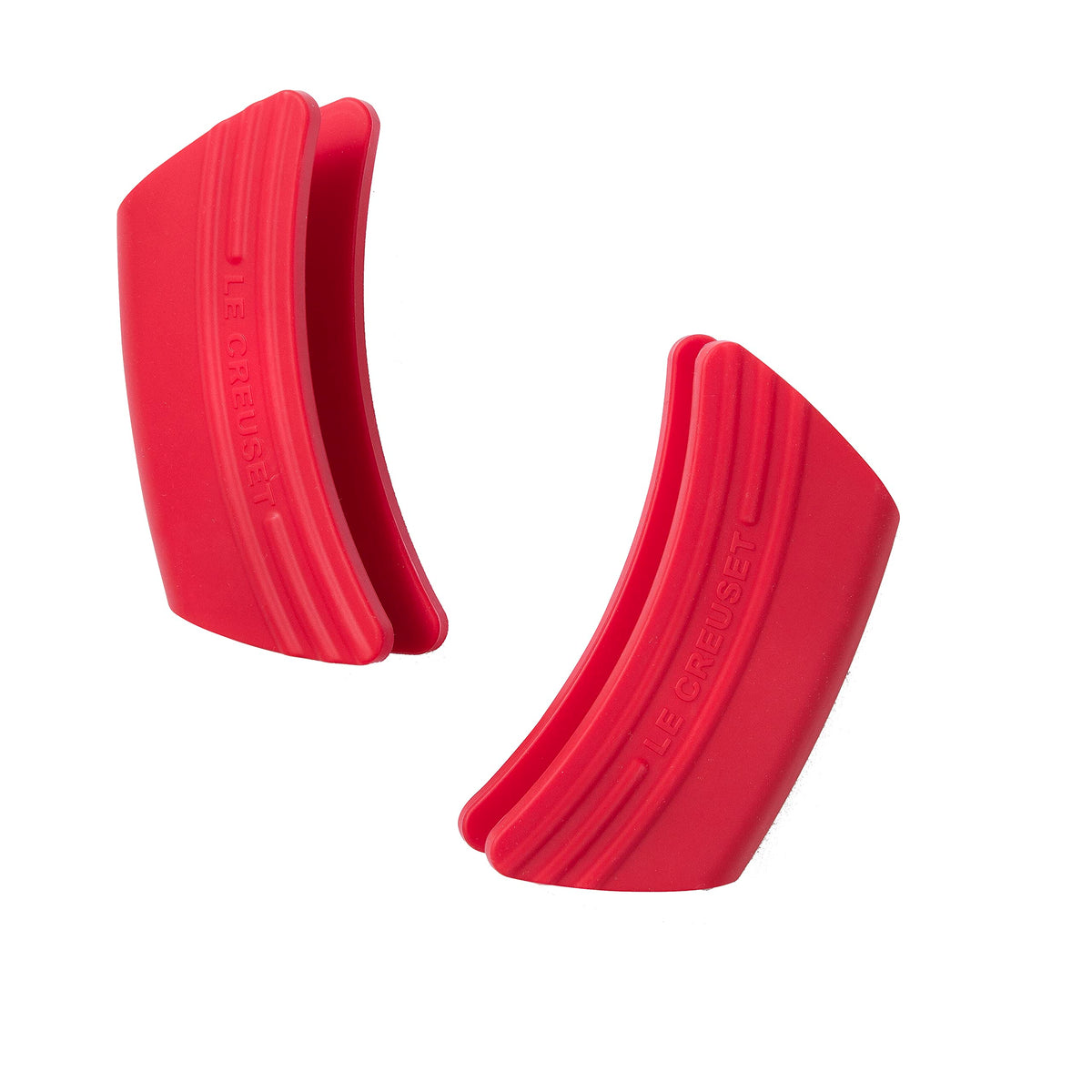 Le Creuset Silicone Set Of 2 Handle Grips, 5'' X 2 1/2'' Each, Cerise