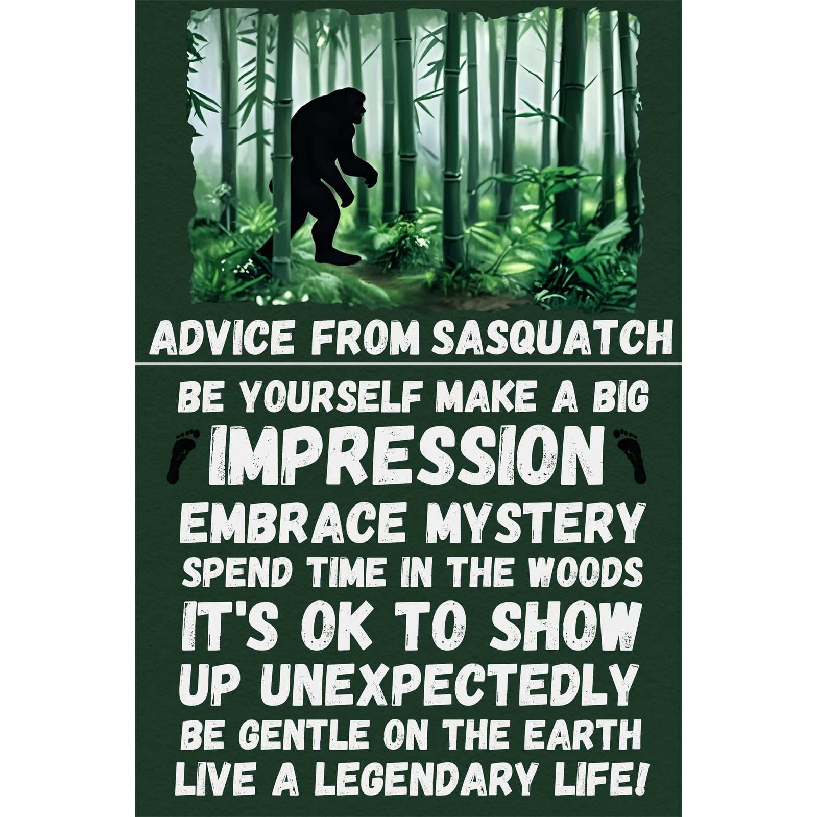 Funny Tin Signs Decor ADVICE FROM SASQUATCH Vintage Metal Wall Art Poster Plaque Artistic Decoration for Home Office Room Bar Pu