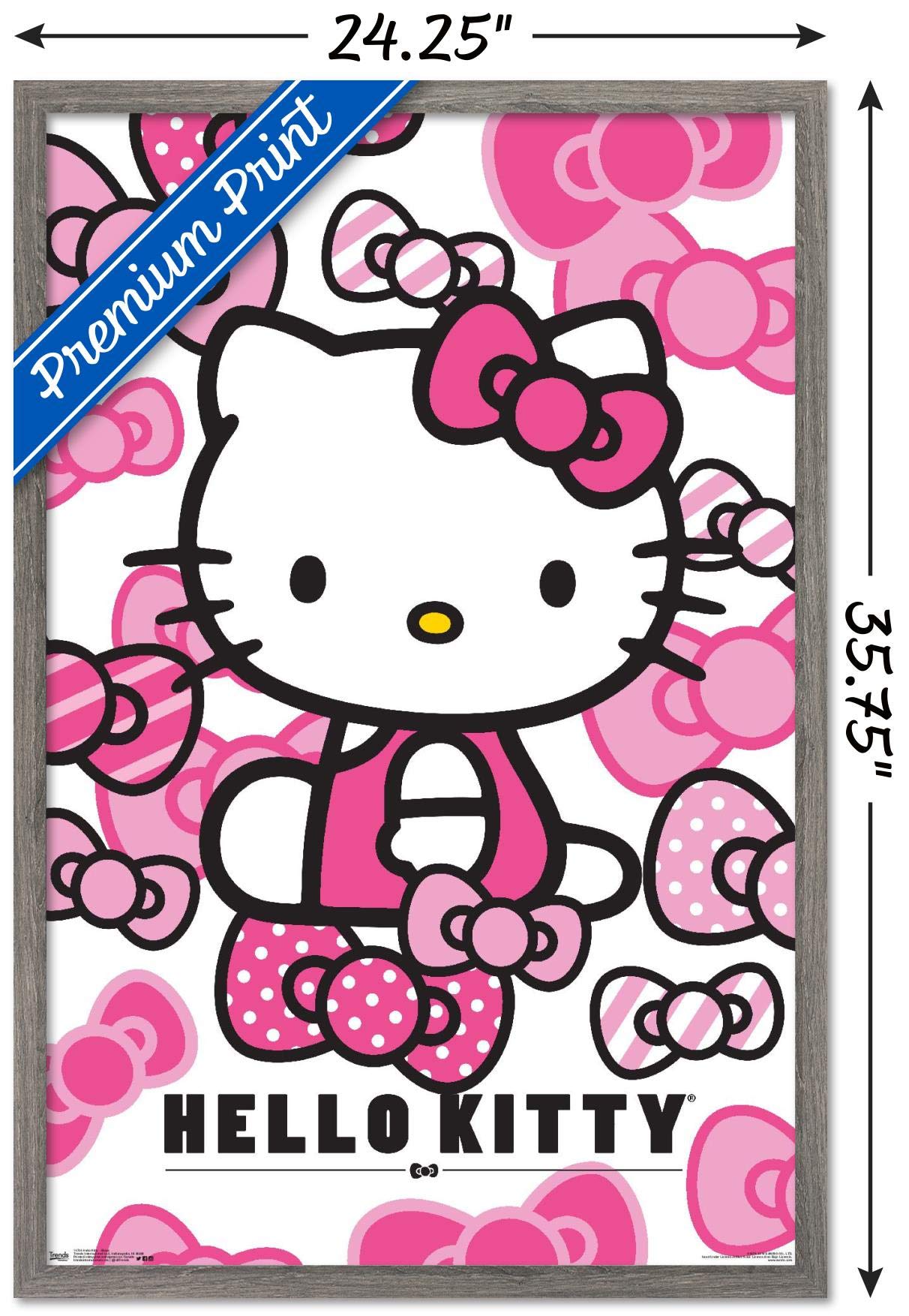Trends International Hello Kitty - Bows Wall Poster, 22.375'' X 34'', Barnwood Framed Version