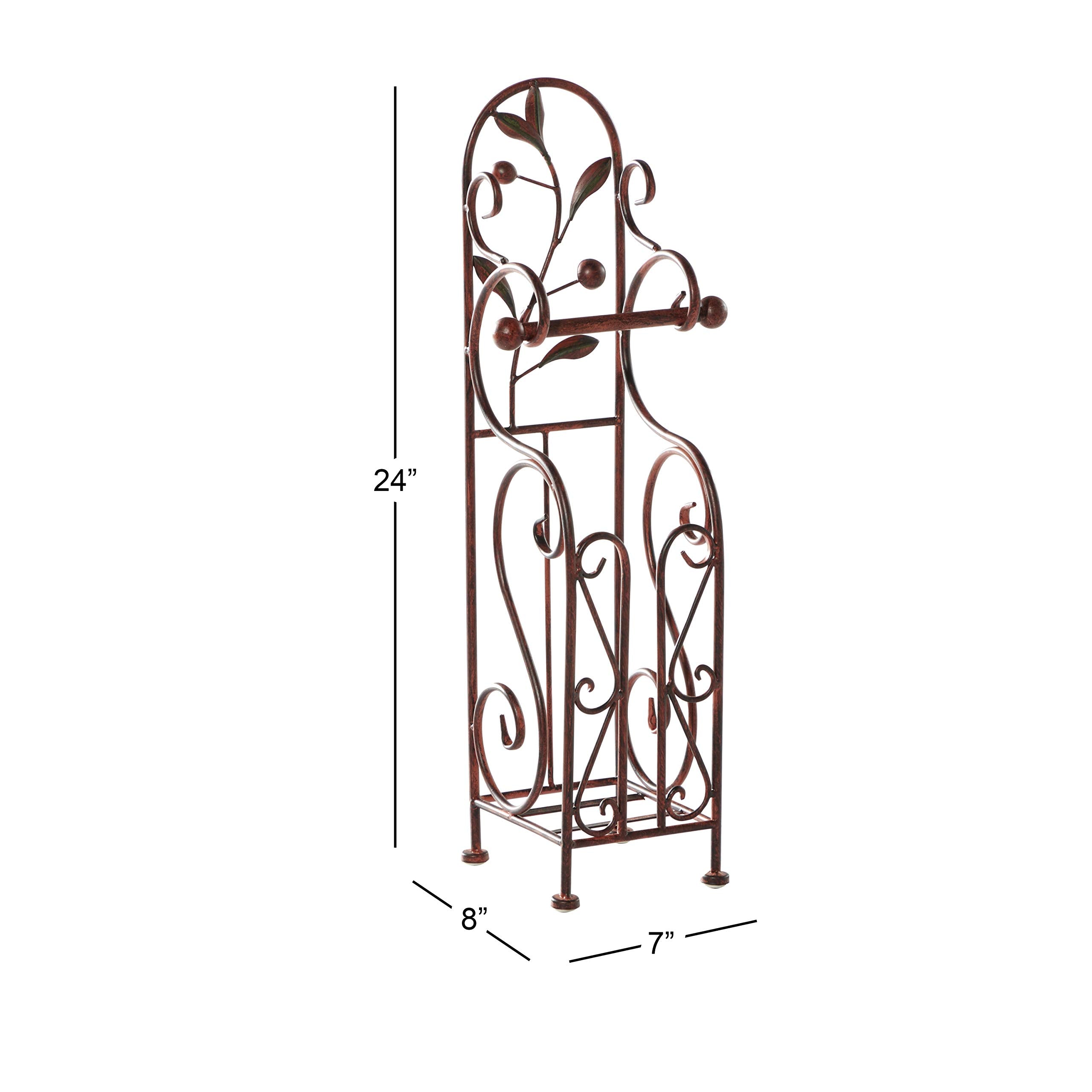 Deco 79 Metal Toilet Paper Holder, 24 By 8-Inch, Reddish/Bronze Color