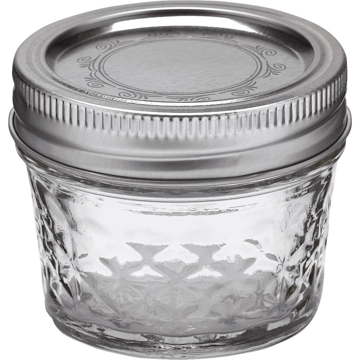 Ball Mason 4Oz Quilted Jelly Jars With Lids And Bands, Set Of 12