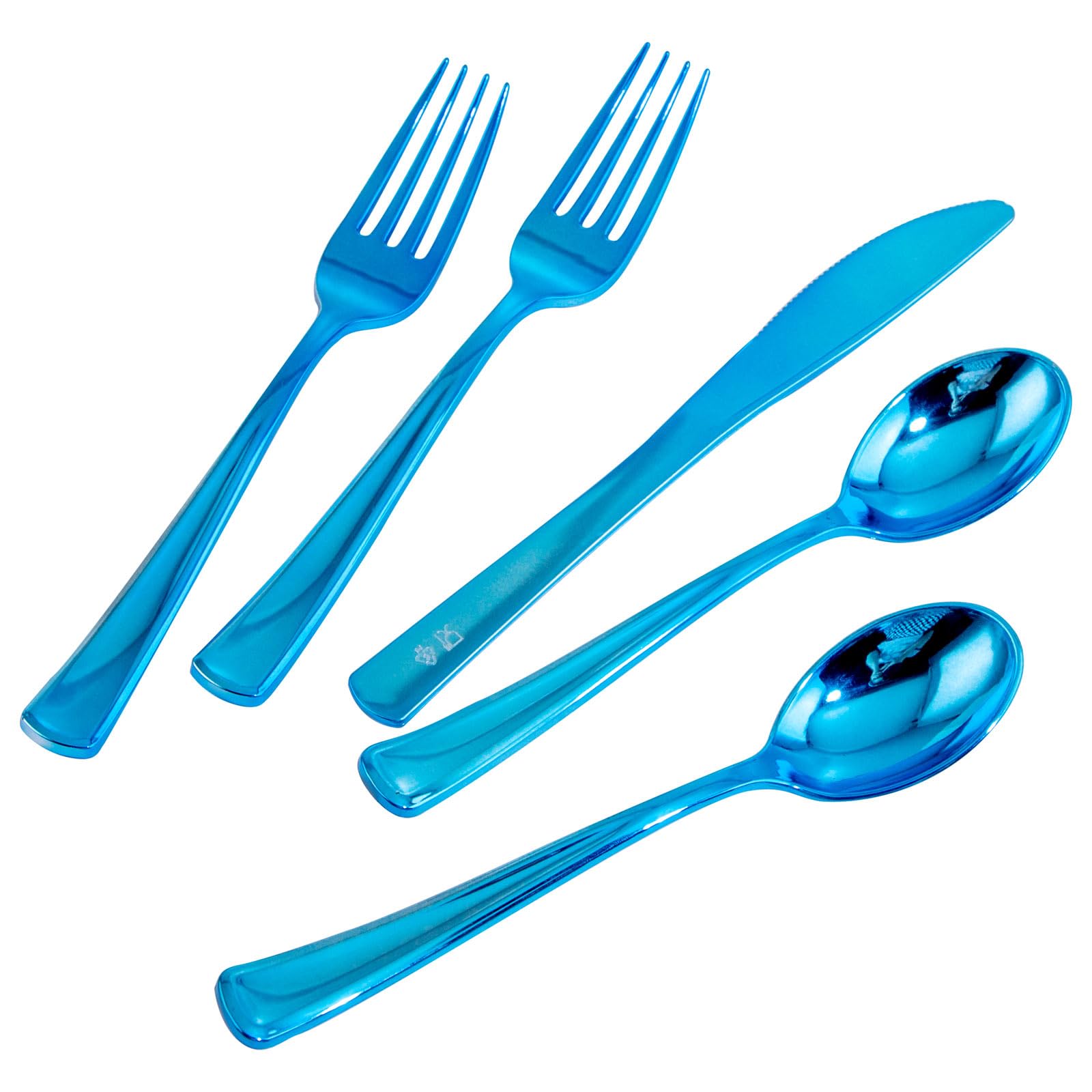 Supernal 240Pcs Blue Plastic Silverware,Party Plastic Utensils,Plastic Silverware Heavy Duty,Include 80 Forks,80 Knvies,80 Spoon