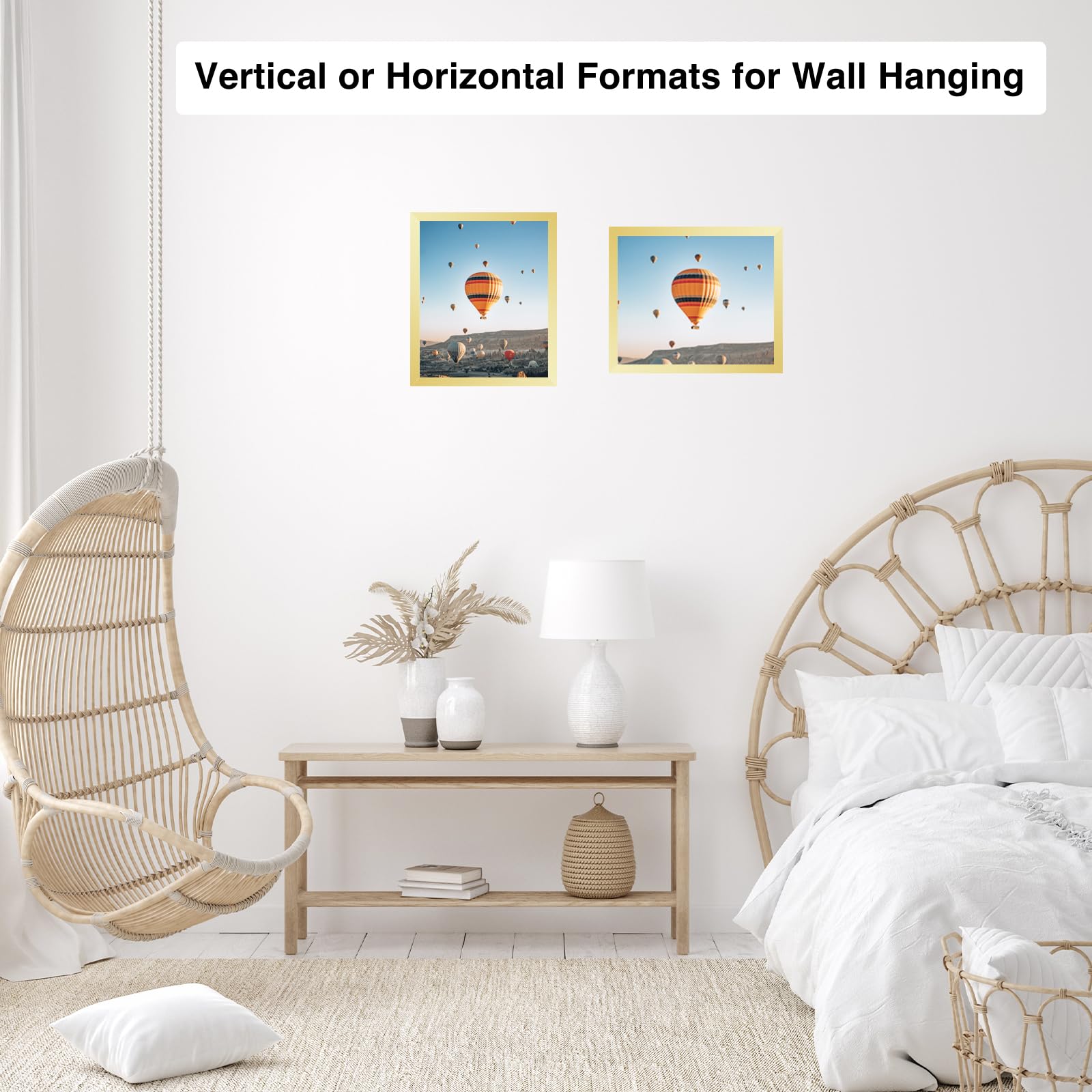 JCJMY 9x10 Picture Frame Gold for Wall Hanging or Tabletop, Wall Mounting Horizontally or Vertically, 9 x 10 Wall Gallery Poster