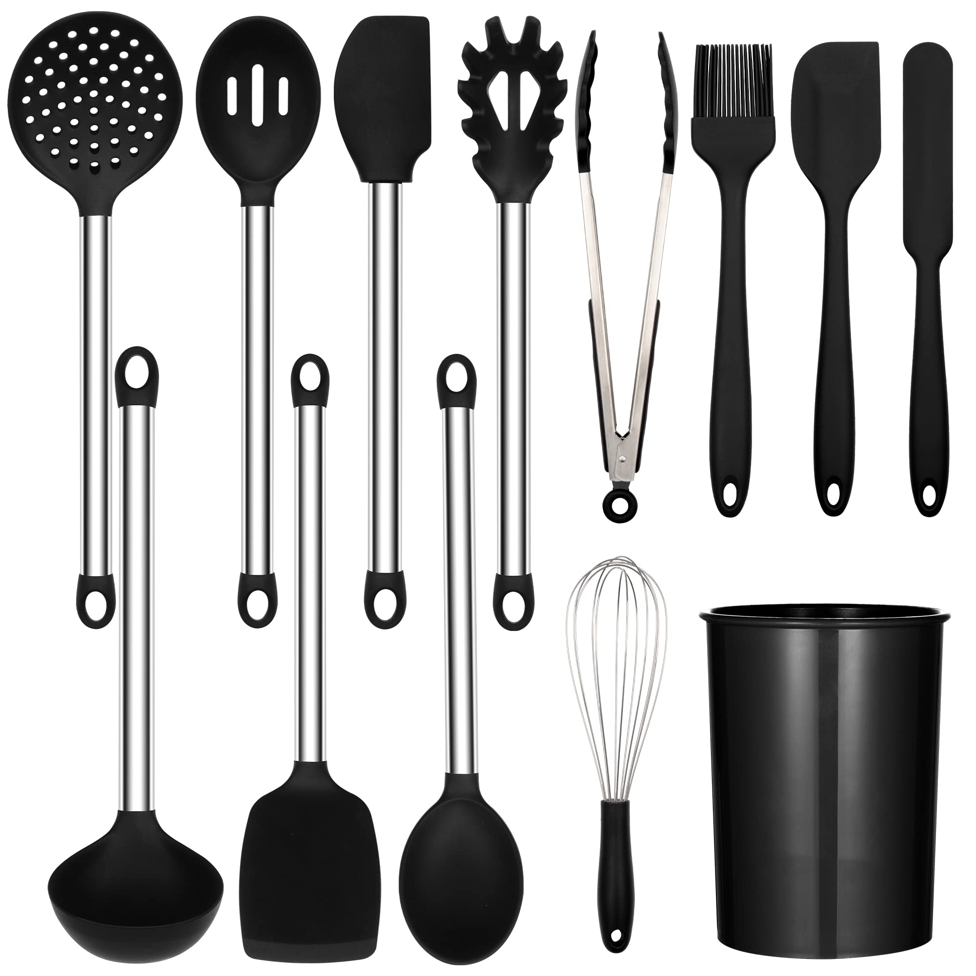 Kitchen Utensils Set, 13Pcs Cooking Utensils Set, Non-Stick Silicone Spatula Set, Kitchen Essentials Utensil Sets