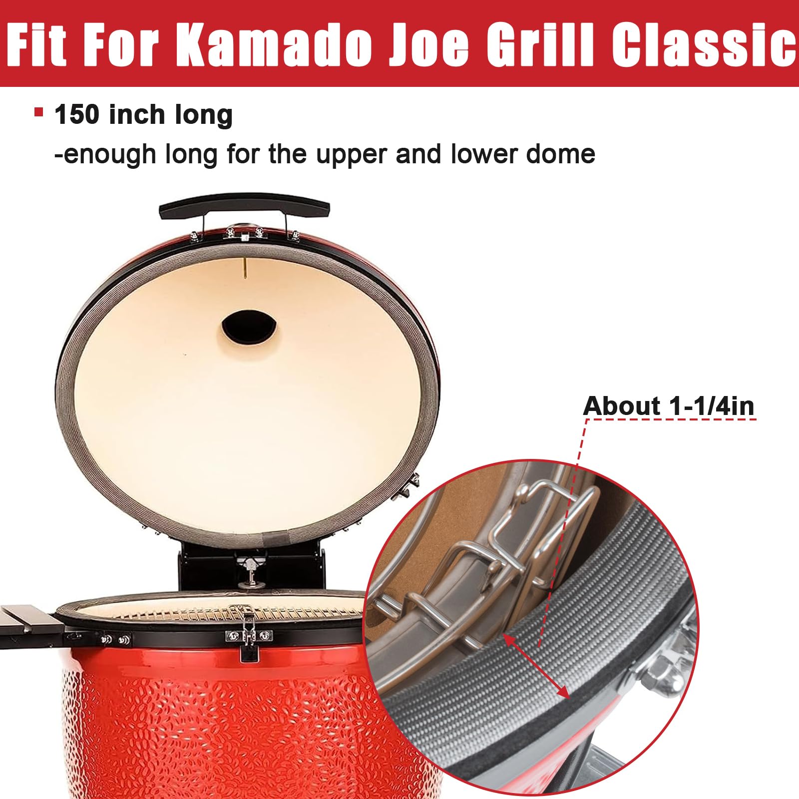 Wire Mesh Gasket Kit Fit For Kamado Joe Classic High Temp Fiberglass Gasket Replacement Parts Bbq Smoker Gasket Seal Accessories