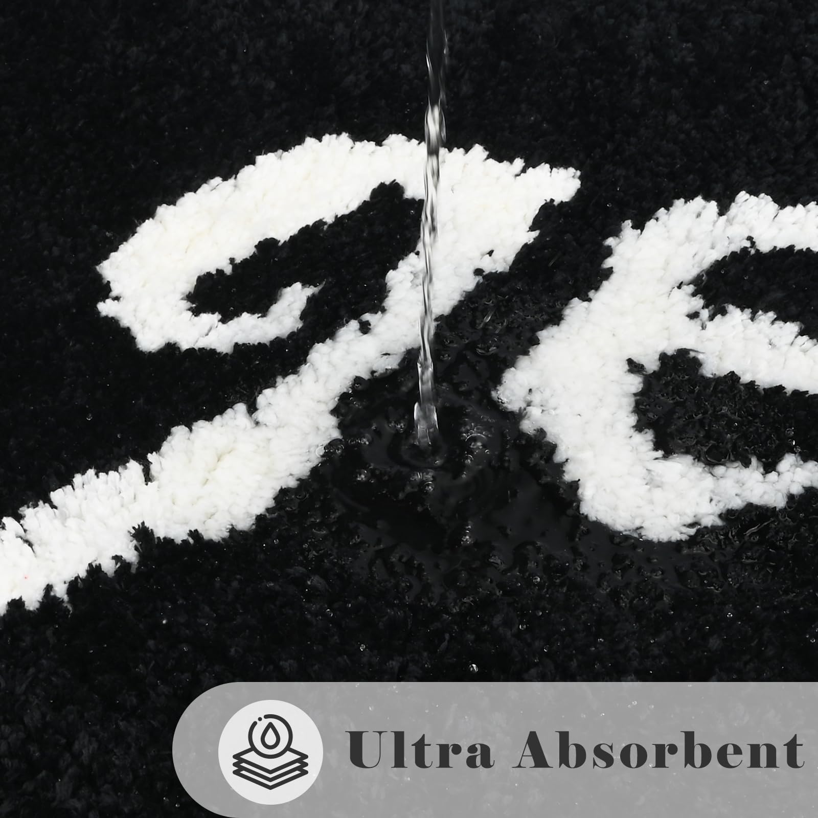 Yonchic Strawberry Bathroom Rugs, Cute Funny Decor Bath Mat, 20   X32    Black And White Mats, Water Absorbent Non Slip Rug For