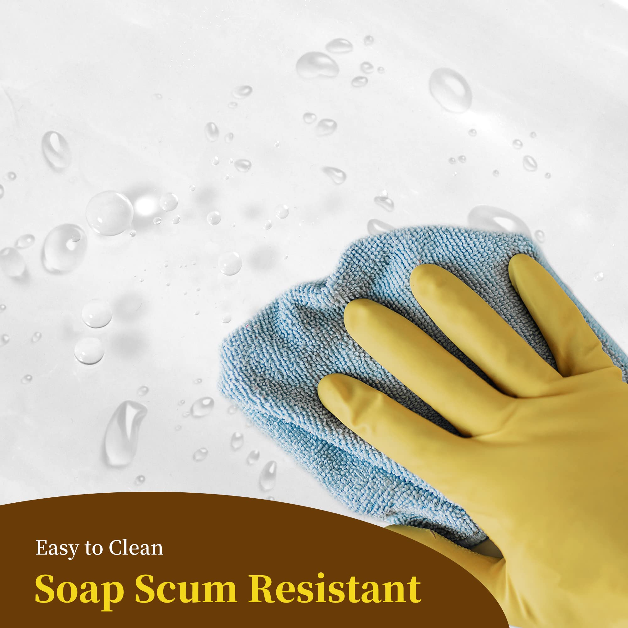 Barossa Design Clawfoot Tub Shower Curtain With 12 Magnets - 36 Metal Hooks Included, 180'' W X 70'' H Wrap Around, Waterproof P