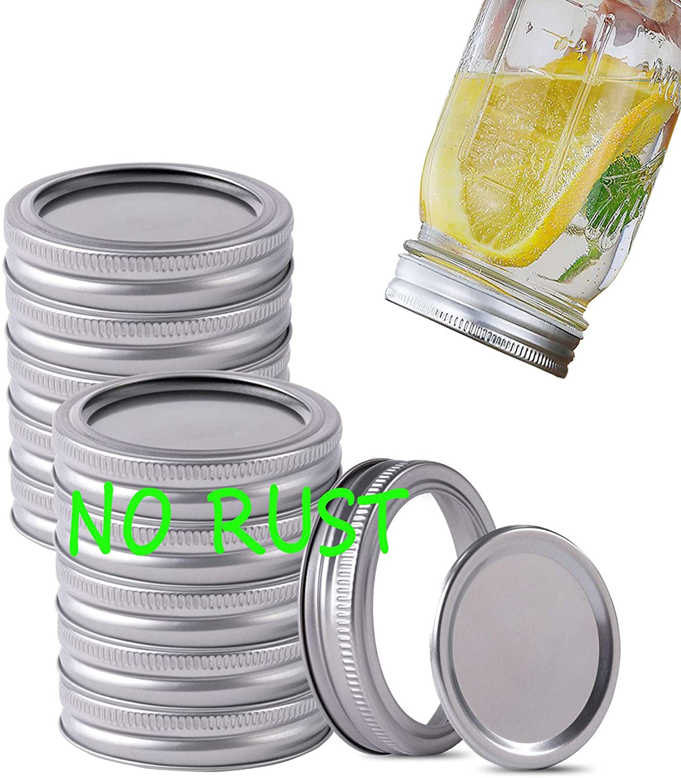 Wide Mouth Canning Lids And Rings For Ball Or Kerr,Mason Jar Large Lids And Bands Set Of 12