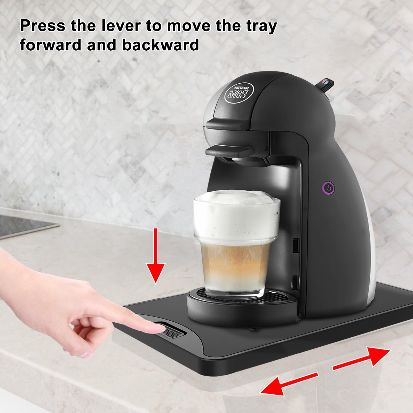 Bvn Metals Rolling Tray Appliance Slider, Sliding Tray For Coffee Maker, Coffee Maker Slider, Coffee Caddy, Coffee Pot Slider Fo