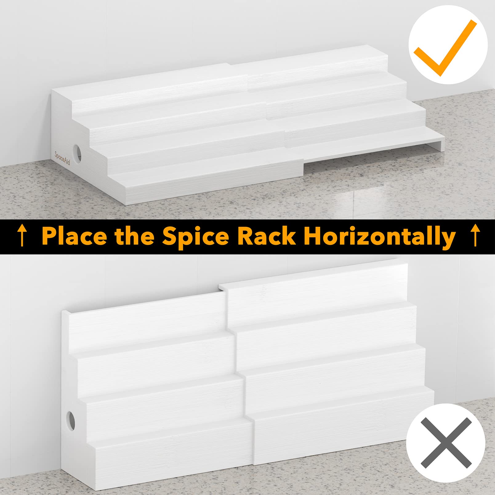 SpaceAid Bamboo Spice Rack Organizer for Cabinet, Kitchen Pantry Spices Storage Rack for Cabinets Organization, Home Seasoning T