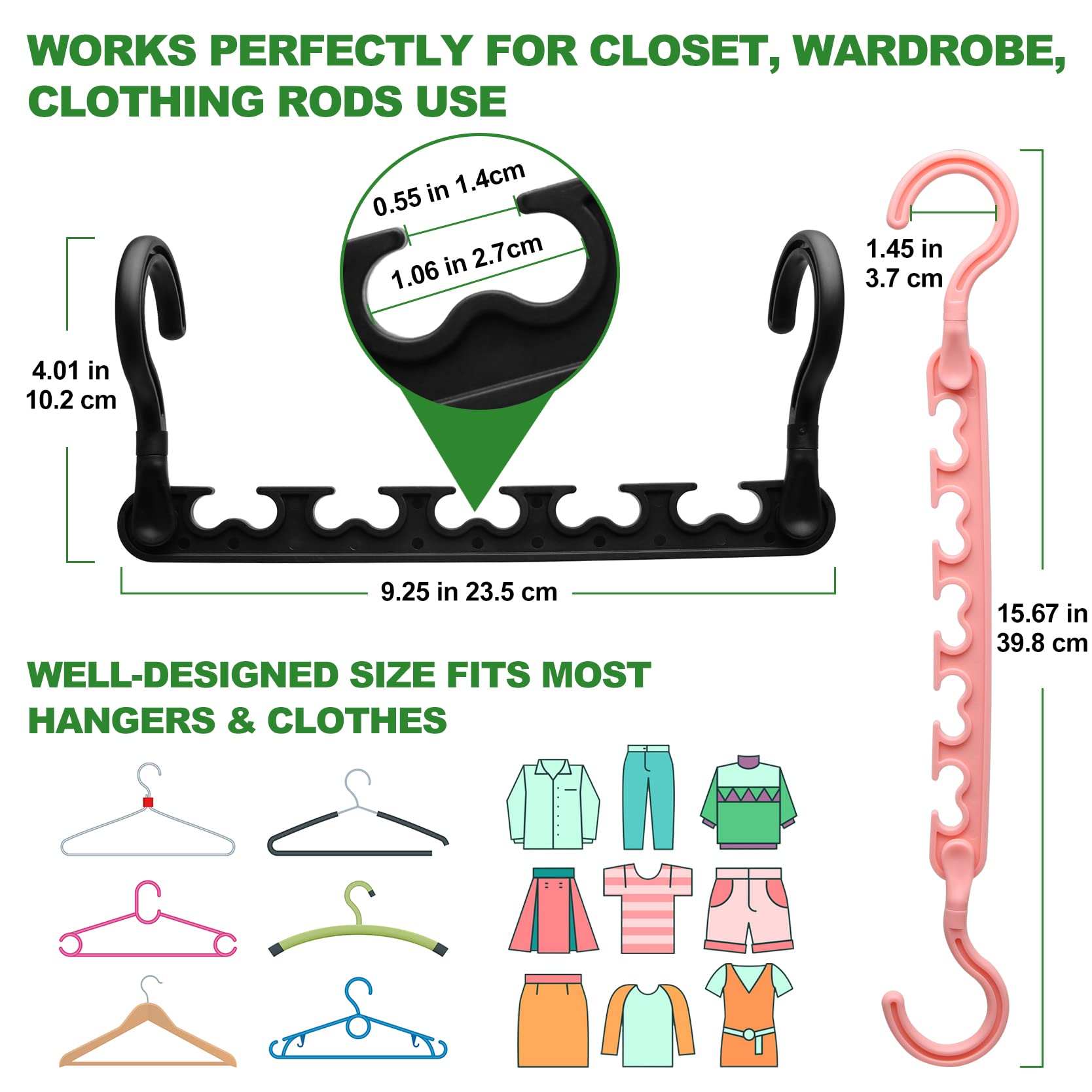 12-Pack-Closet-Organizers-and-Storage Closet-Organizer-Hanger for Heavy Clothes Sturdy Closet-Organization-and-Storage-Hangers-Space-Saving for Wardrobe Dorm-Room-Essentials for College Students Girls