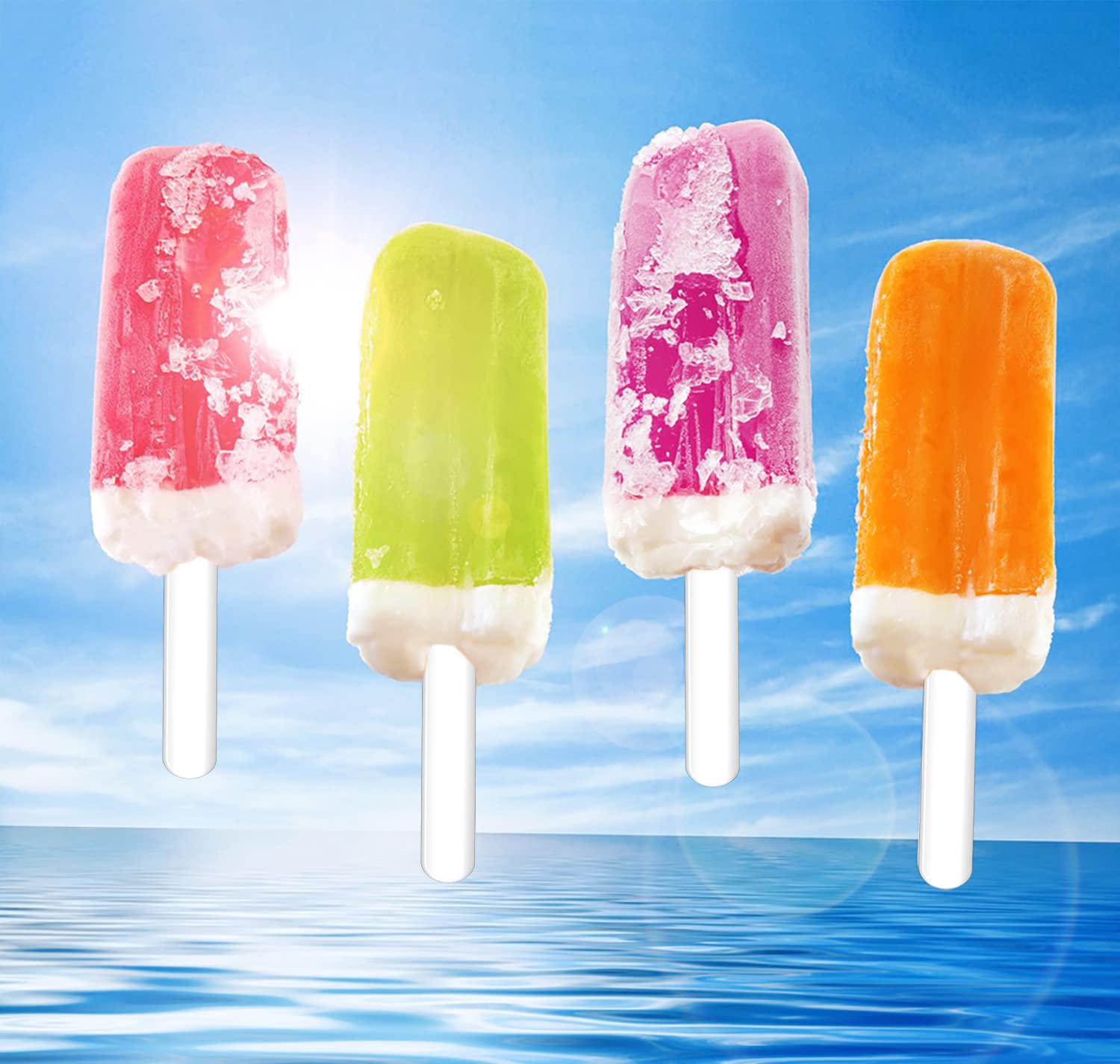 Onlykxy 100Pcs Clear Candy Stick 4Inch Mini Acrylic Cakesicle Stick Reusable Ice Cream Stick For Diy Craft Cake Mold Plant Label