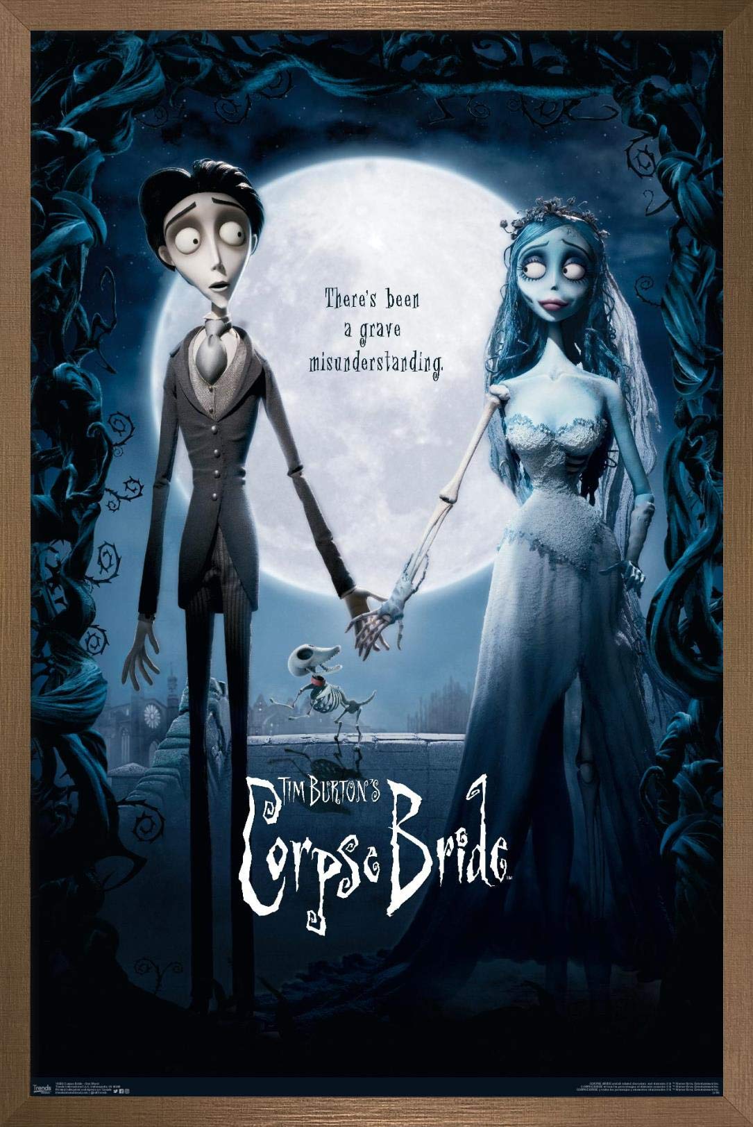 Trends International Tim Burton'S The Corpse Bride - One Sheet Wall Poster, 14.725'' X 22.375'', Bronze Framed Version