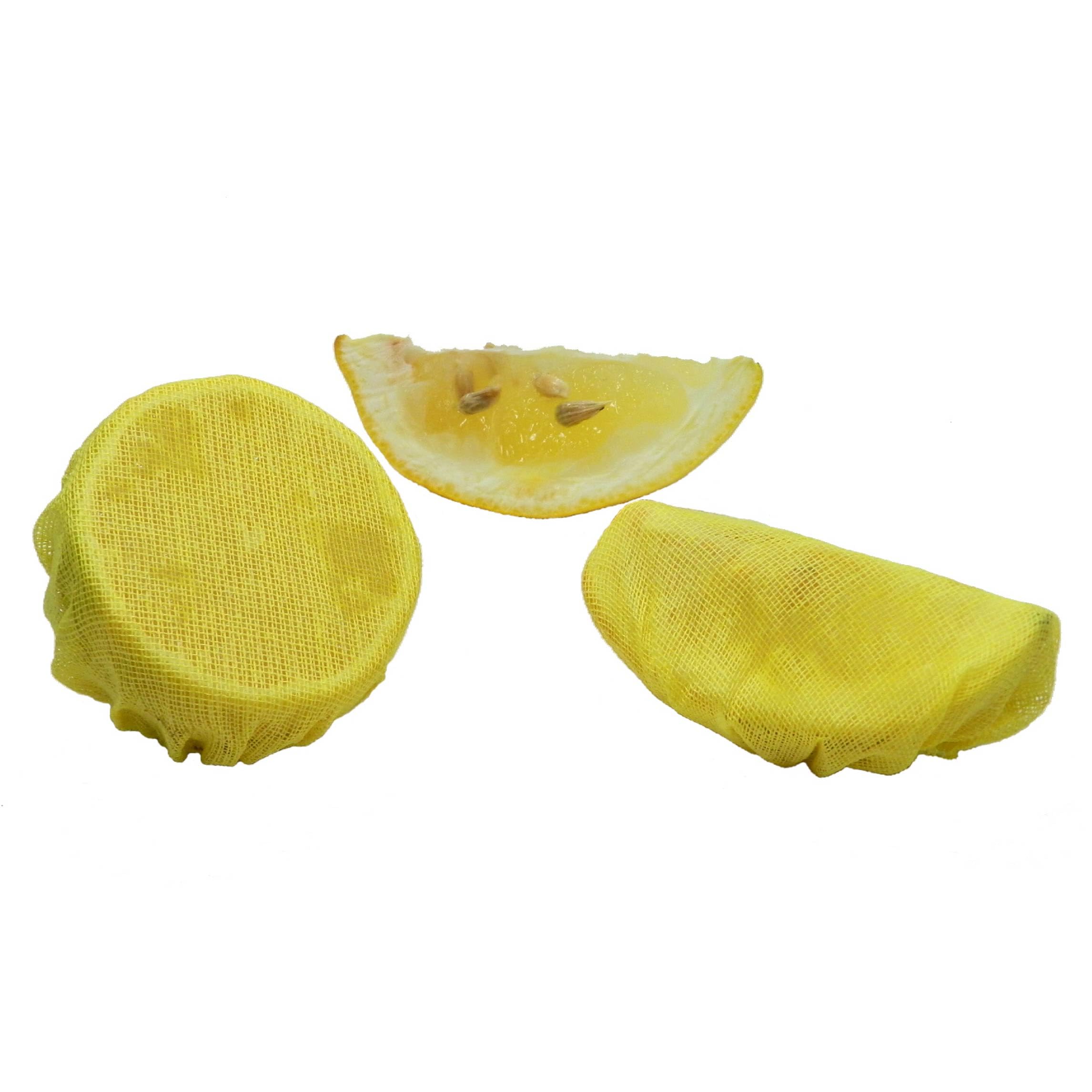 Regency Wraps Stretch Wraps, Lemon Wedge Bag Covers For Seed Free Squeezing Of Lemon Halves Or Wedges, Stretch Wraps, Yellow 12