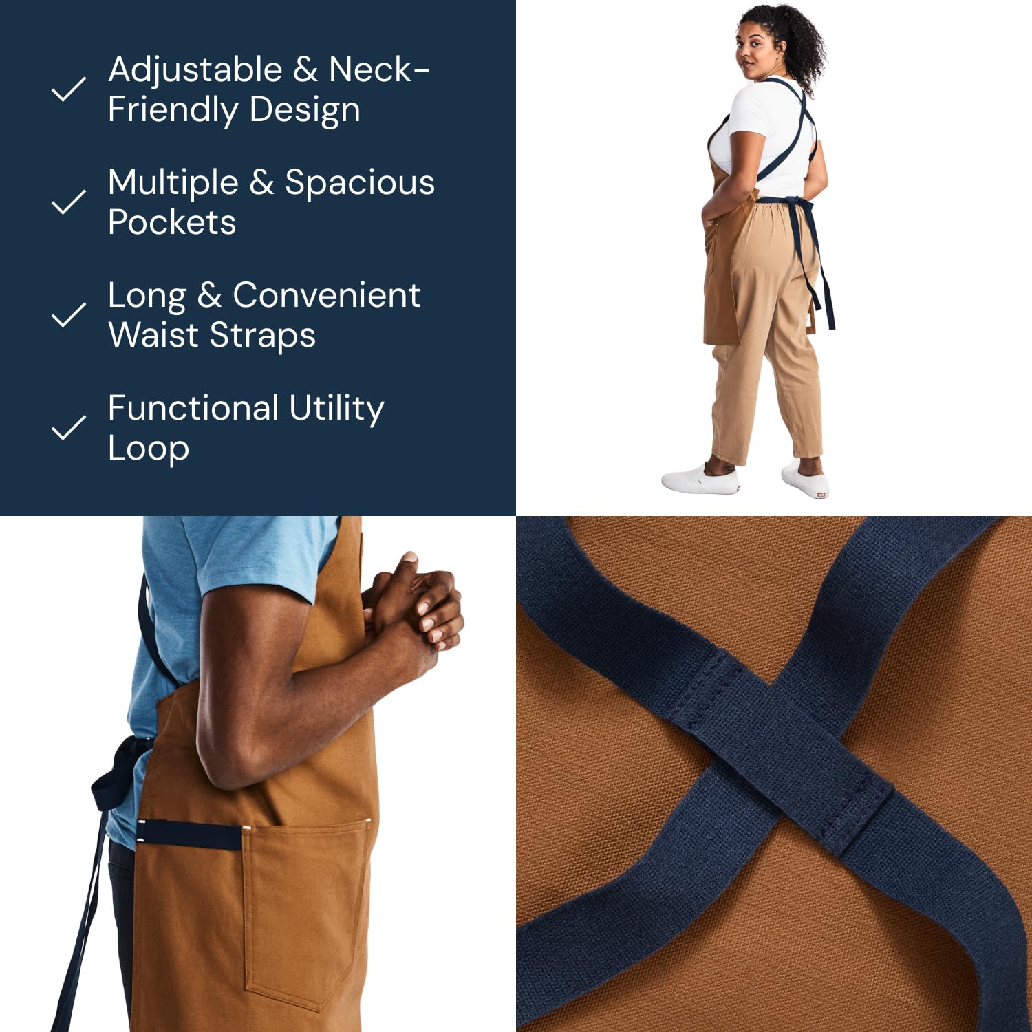 Hedley & Bennett Crossback Apron - Professional Chef'S Apron - Cross Back Mens Apron - Mens Cooking Apron - Kitchen Apron - Chef