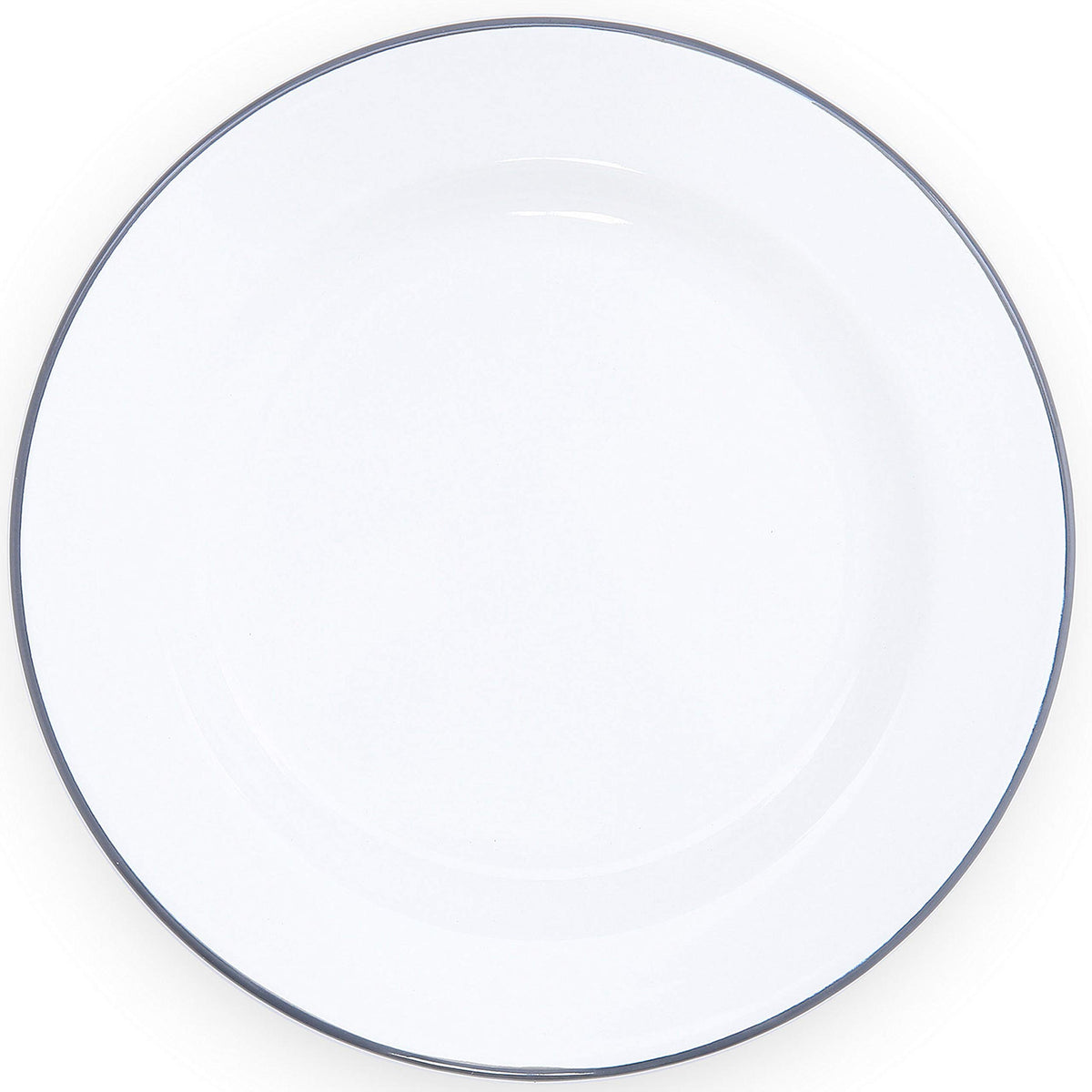 Crow Canyon Home Enamelware Dinner Plate, 10.25 Inch, Vintage White/Grey (Single)