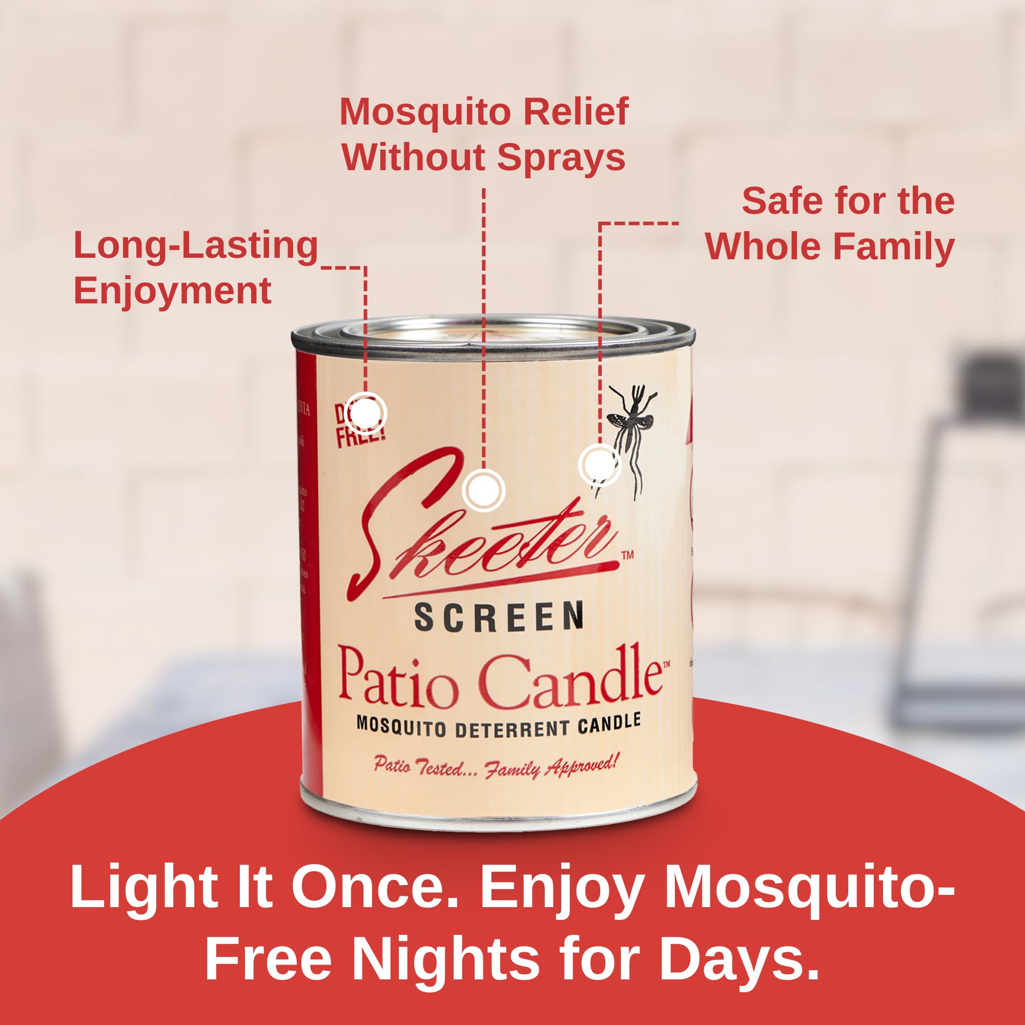 Skeeter Screen 90400 80-Hour Burn Time Patio Candle, 1, Standard