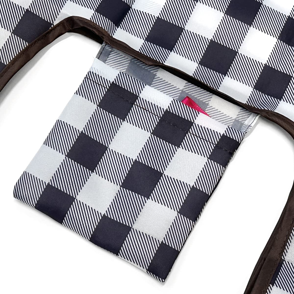 Wrapables Jolibag Collection Reusable Shopping Bag (Set Of 2), Black Checkers