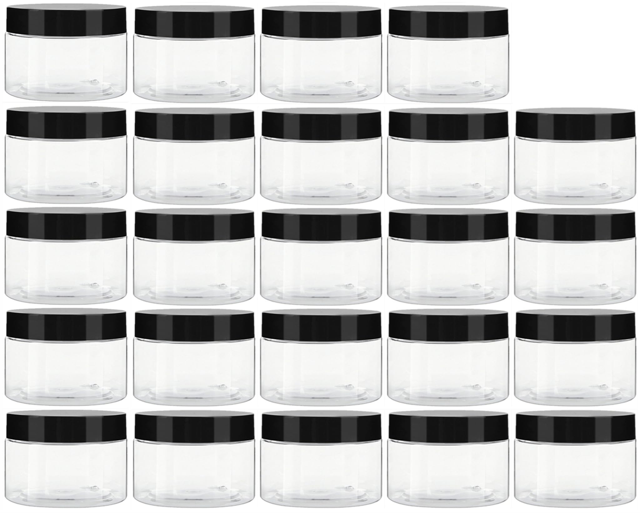 Tuzazo 4 Oz Plastic Container Jars With Lids And Labels Bpa Free, 24 Pack Empty Round Clear Cosmetic Slime Jars For Lotion, Crea