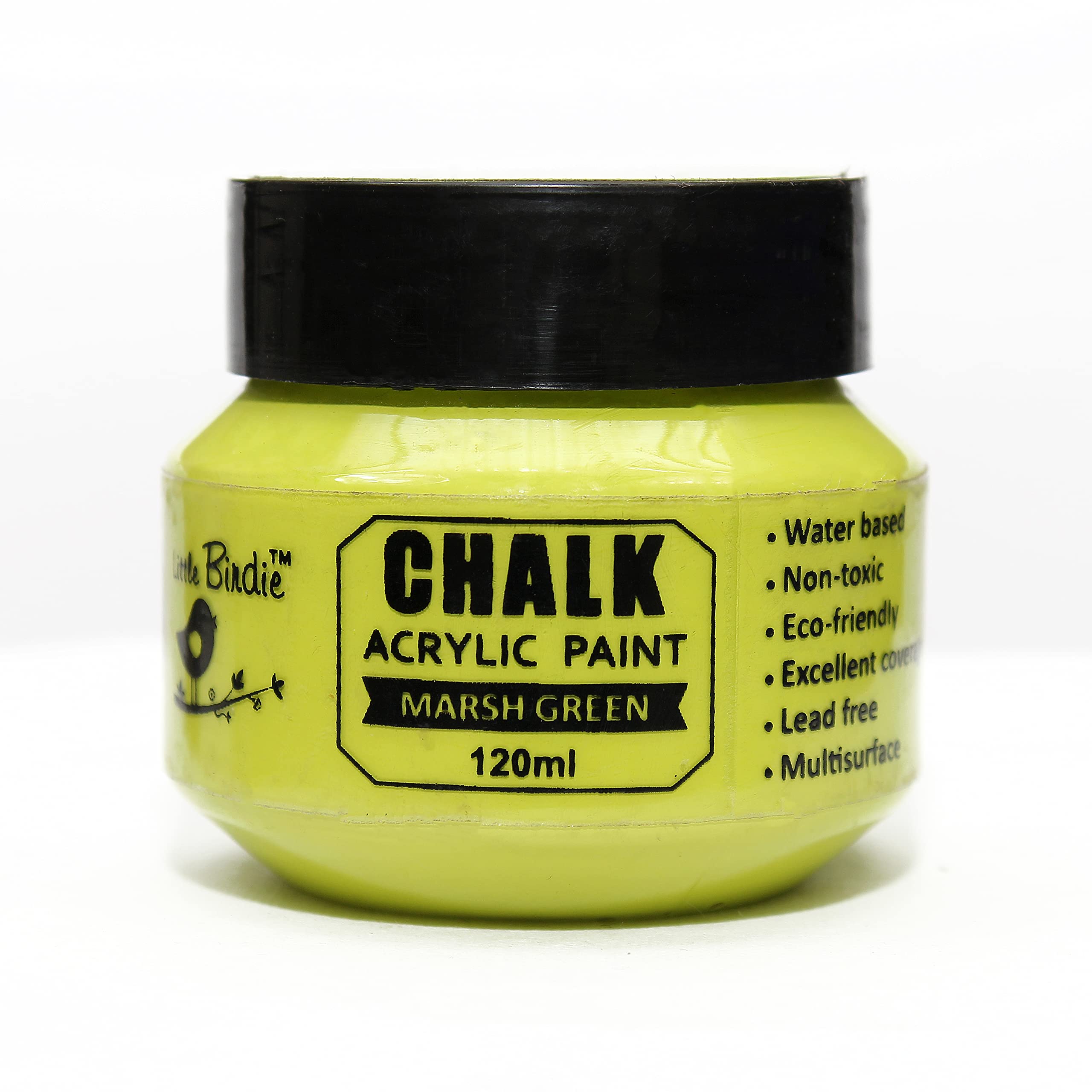 Little Birdie Home Decor Chalk Paint Marsh Green - 120Ml |Chalk Paint For Wood Furniture, Wall, Home Decor, Glass, Terracotta Po