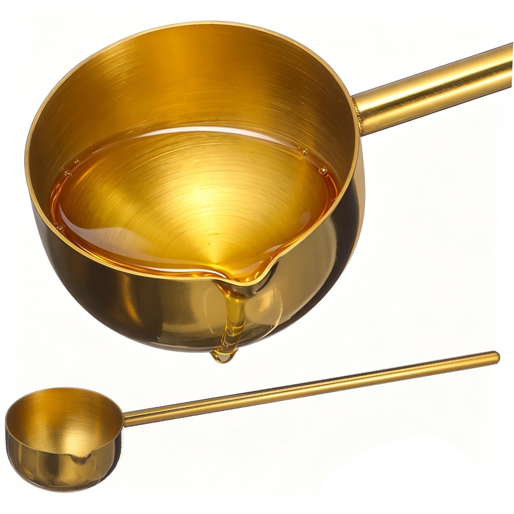 Golden Stainless Steel Water Soup Ladle 80ml Long Handle