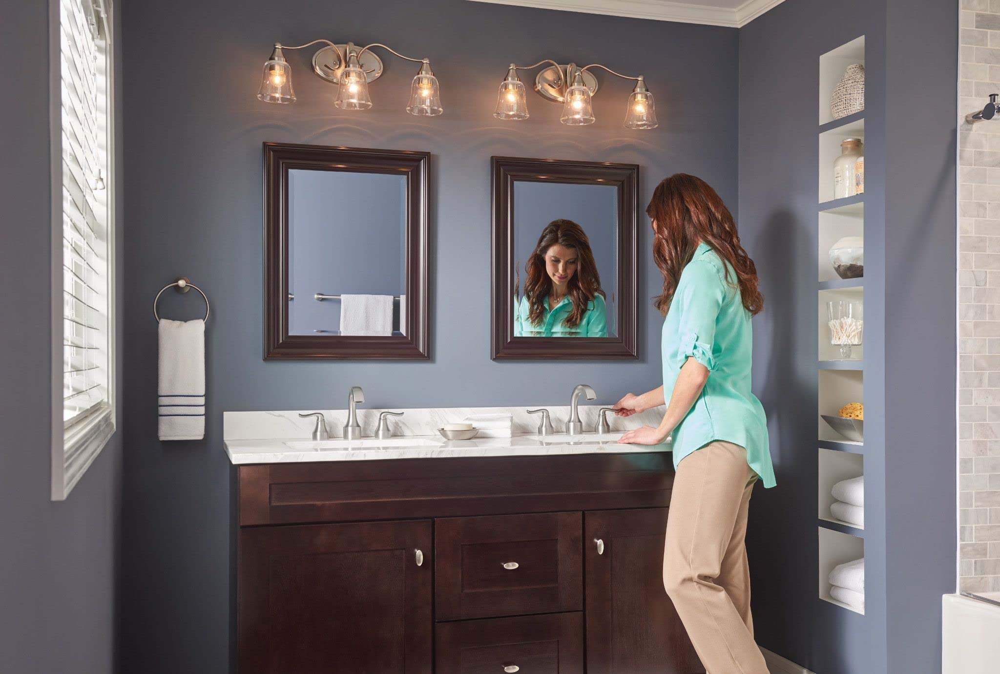 Moen Hamden Spot Resist Brushed Nickel 18-Inch Single -Towel Bar, My6218Bn