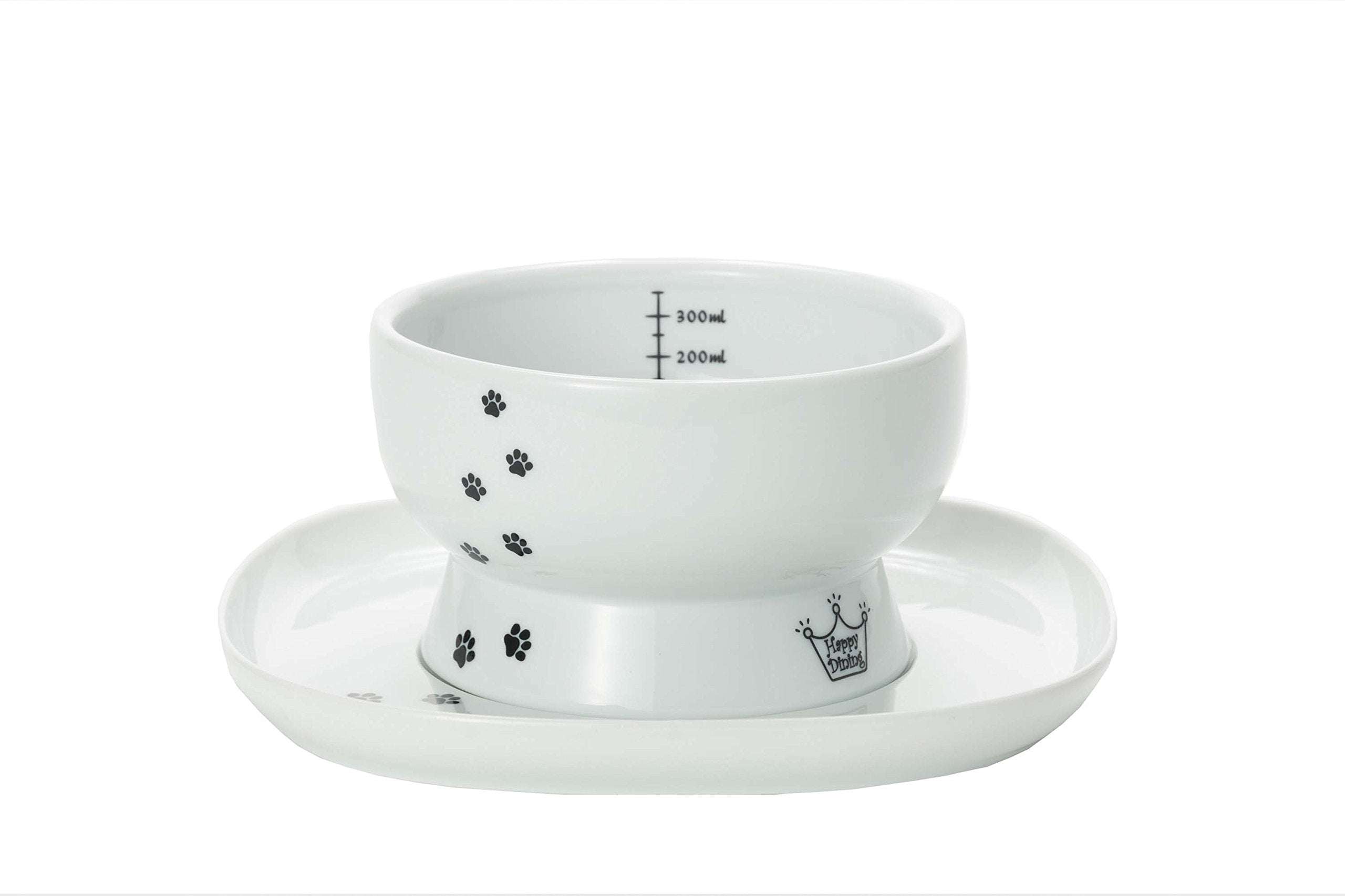 Necoichi Raised Cat Bowl Dining Tray (White, Single)
