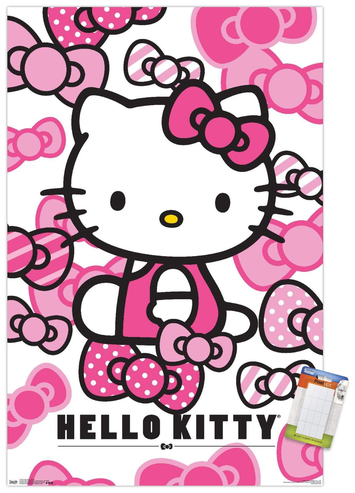 Trends International Hello Kitty - Bows Wall Poster, 14.725'' X 22.375'', Premium Poster & Mount Bundle