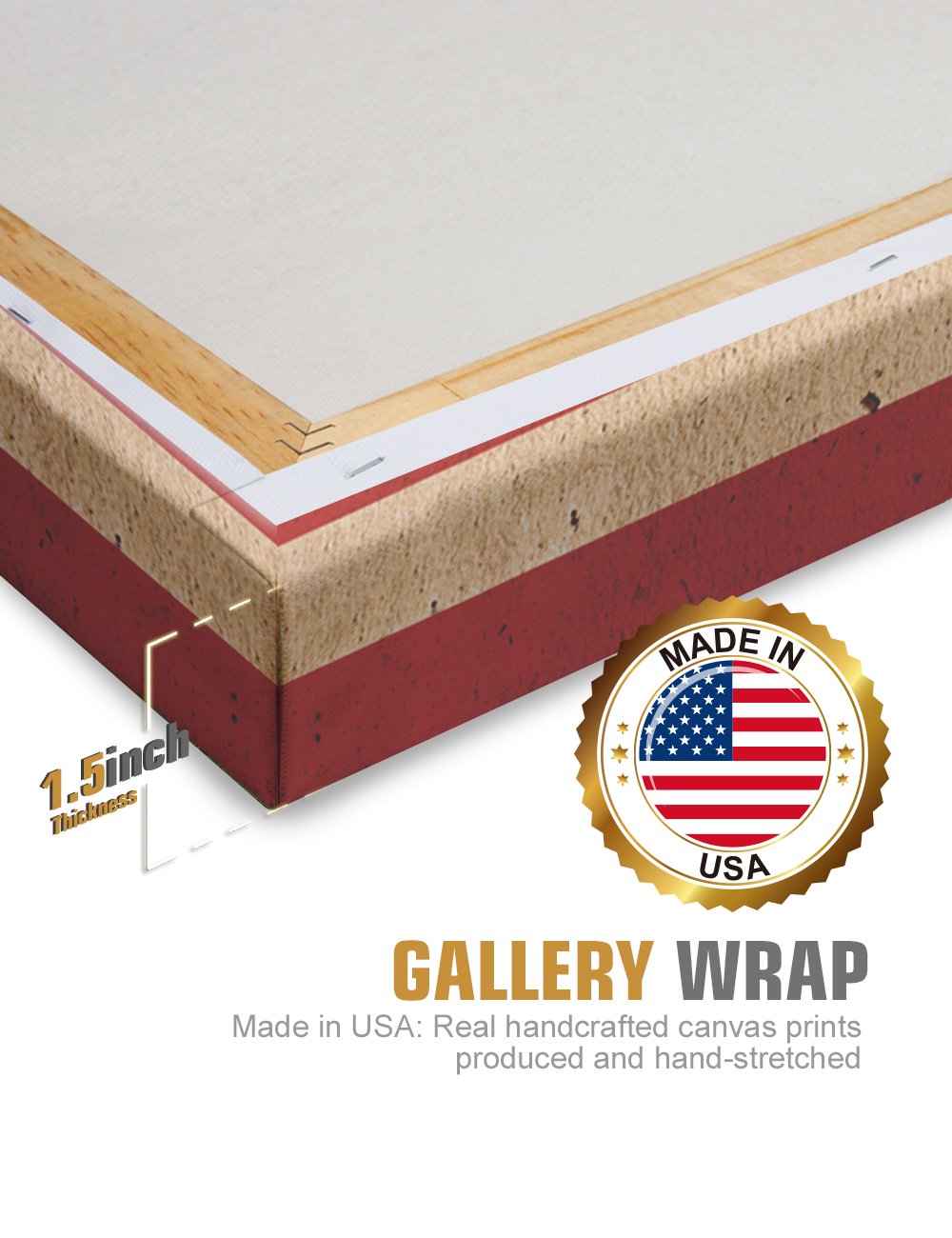 Ipic - American Flag, Personalized Canvas Print With Family Name And Oath, Custom Canvas Wall Art For Independent Day, Thanksgiv