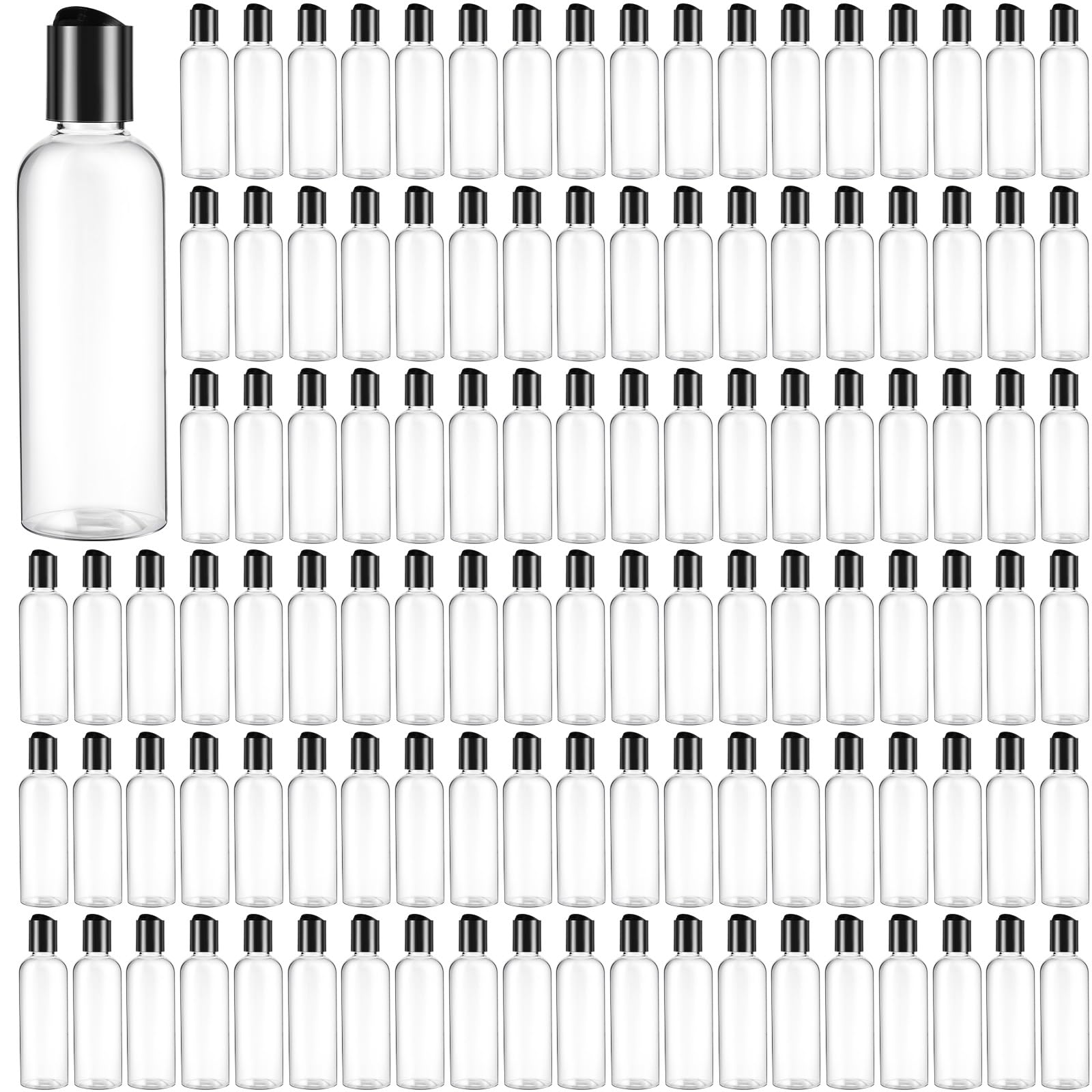 Roshtia 100 Pcs 3.4 Oz Plastic Bottles Toiletries Empty Travel Size Bottles Containers Leak Proof Squeeze Bottles Refillable Tra