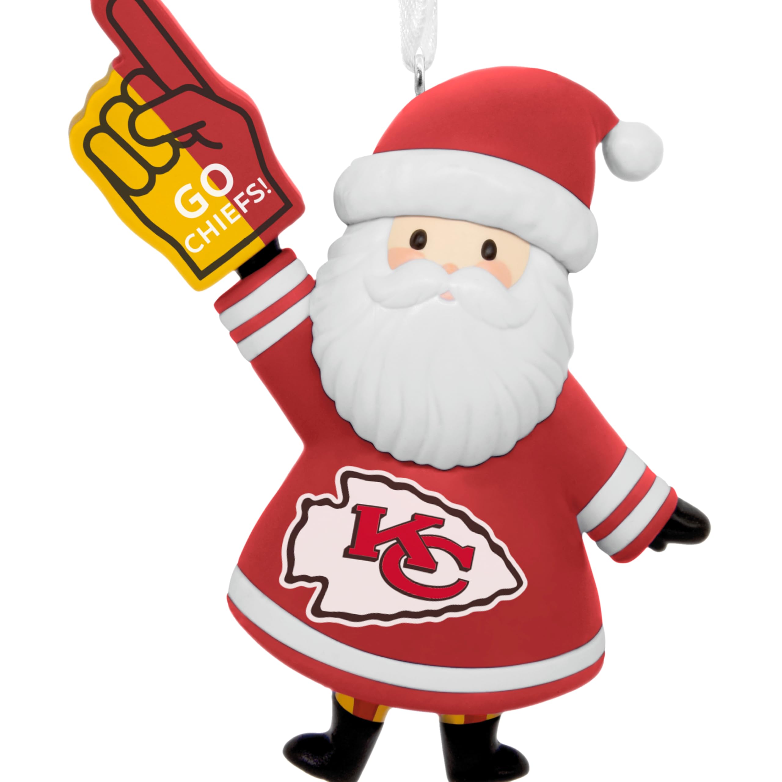 Hallmark NFL Kansas City Chiefs Santa Fan Christmas Ornament, Gifts for Sports Fans