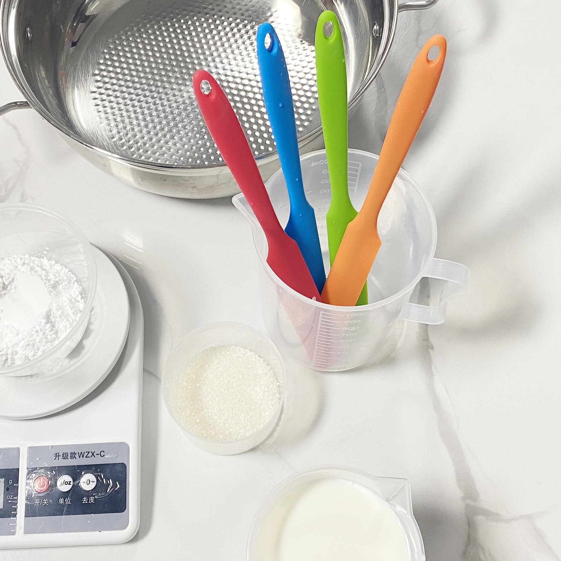 Zyoung 4 Pcs Silicone Spatula Set Heat Resistant Cake Cream Butter Spatulas Mixing Batter Scraper Non-Stick Flexible Baking Cook