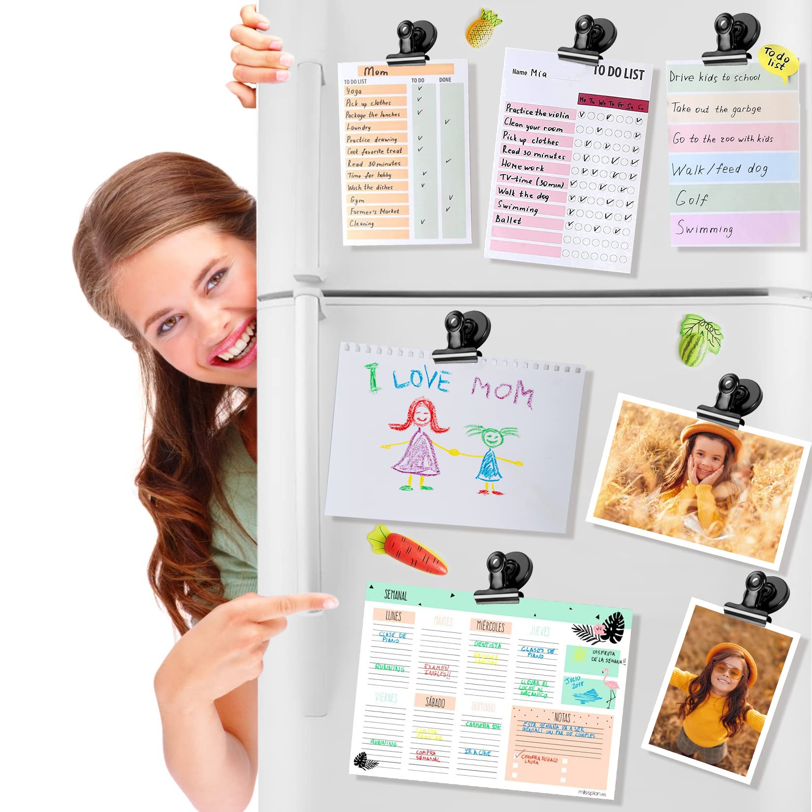 6 Pack Refrigerator Magnets Fridge Black Magnets For Fridge Magnetic Clips For Whiteboard Fridge Magnet For Home And Office List