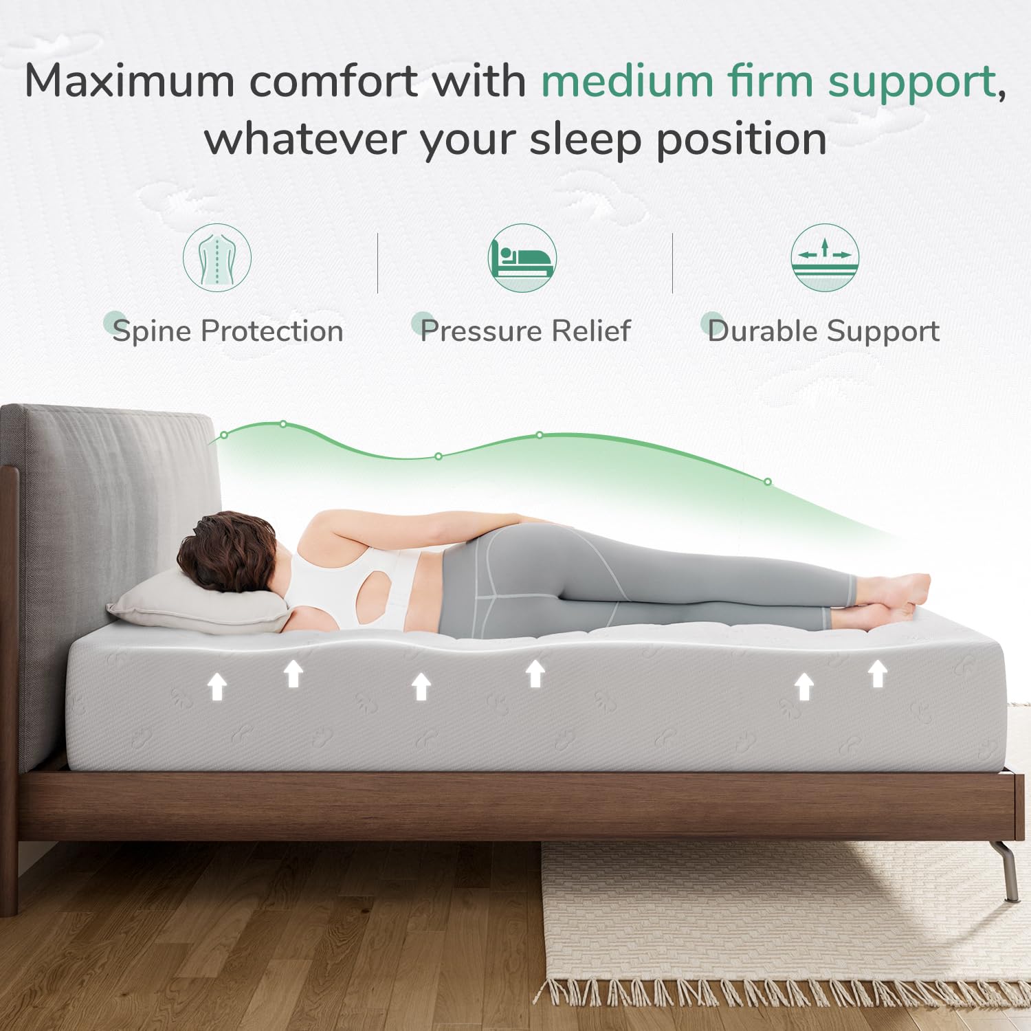 Novilla Queen Mattress, 12 Inch Queen Size Memory Foam Mattress With Comfort Foam For Pressure Relief & Cool Fresh Sleep,Removab