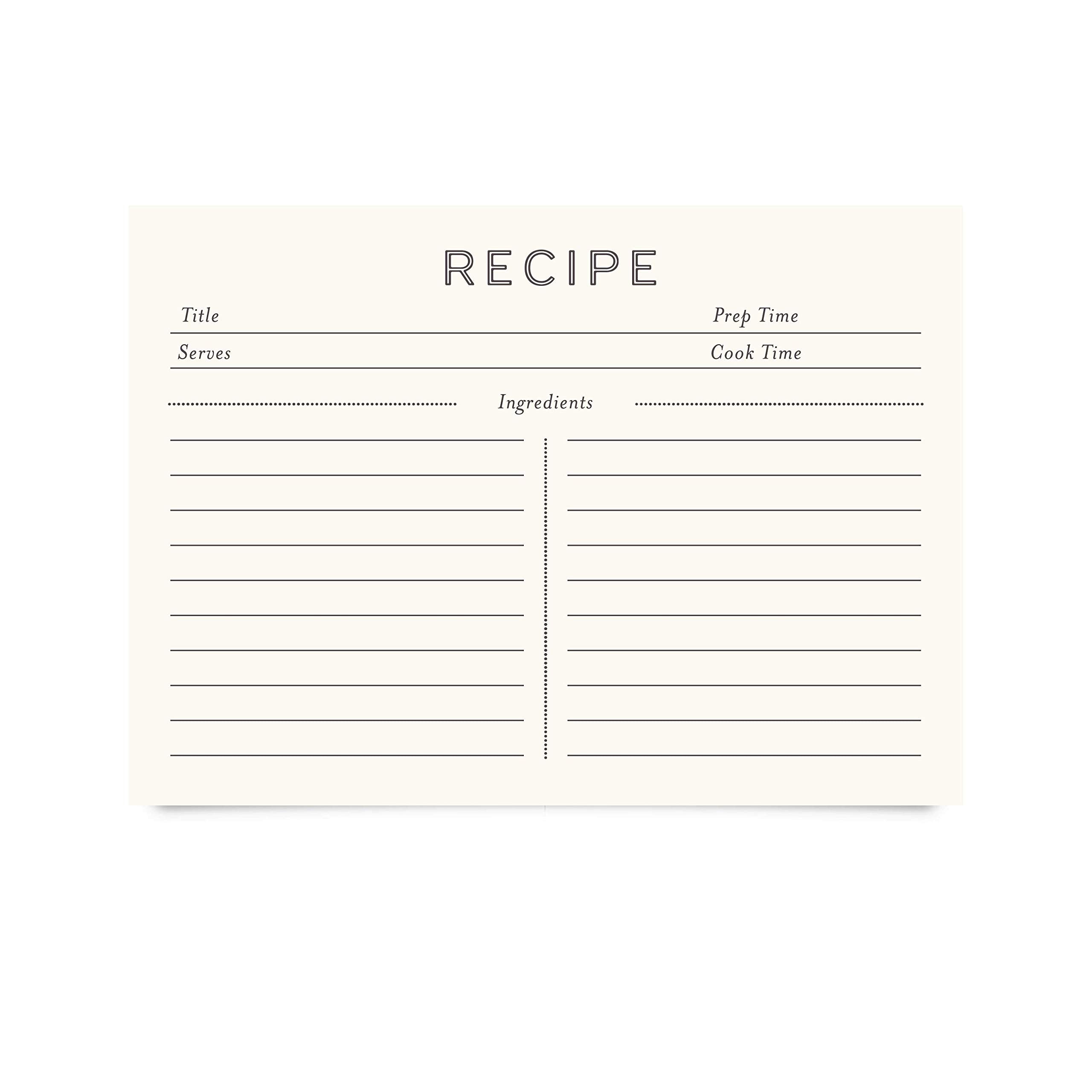 Jot & Mark Recipe Cards 5X7 Inches Blank Double Sided, 50 Count (Modern Minimal)