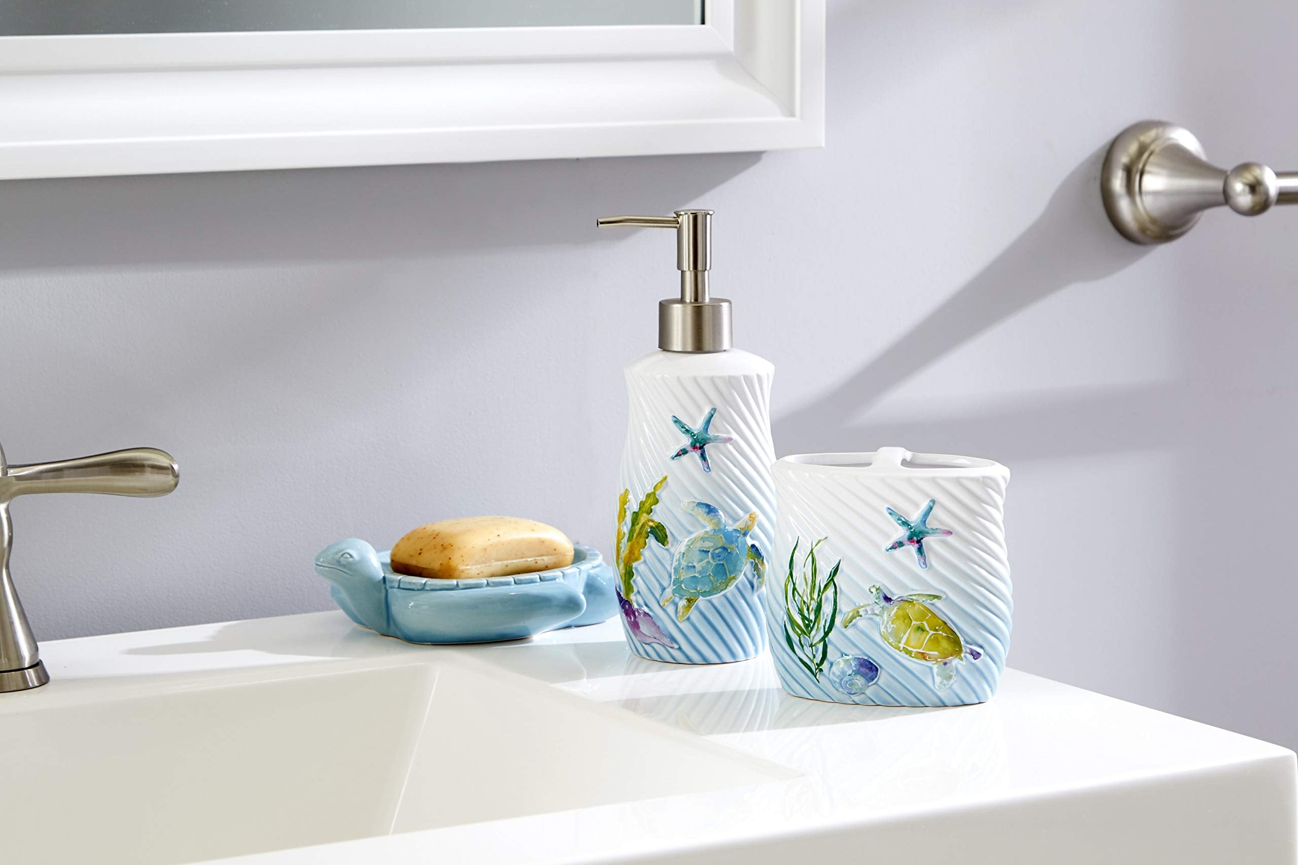 SKL Home by Saturday Knight Ltd. Watercolor Ocean Toothbrush Holder  Multicolored